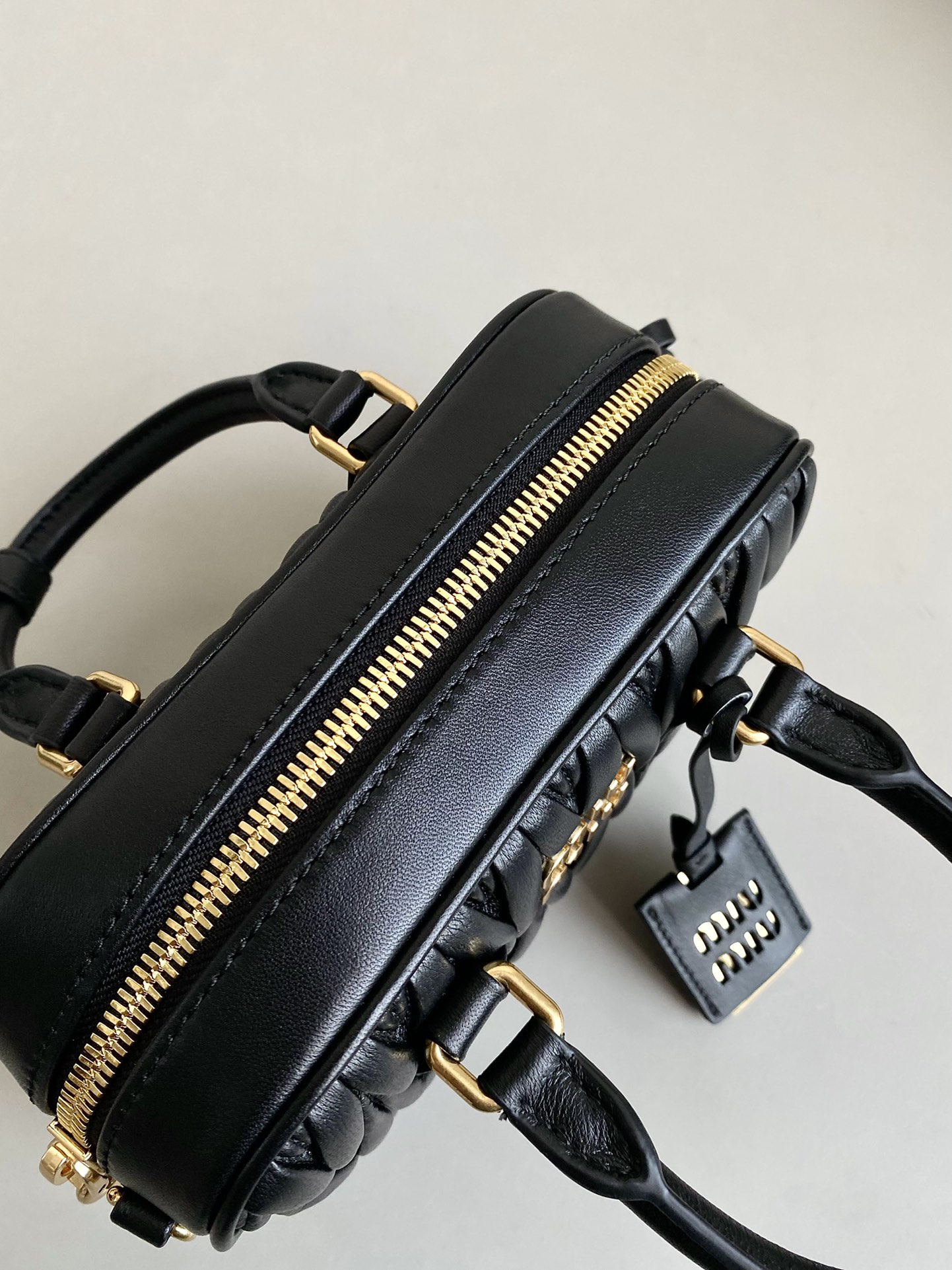 Miu Miu Pleated Bowling Mini square bag