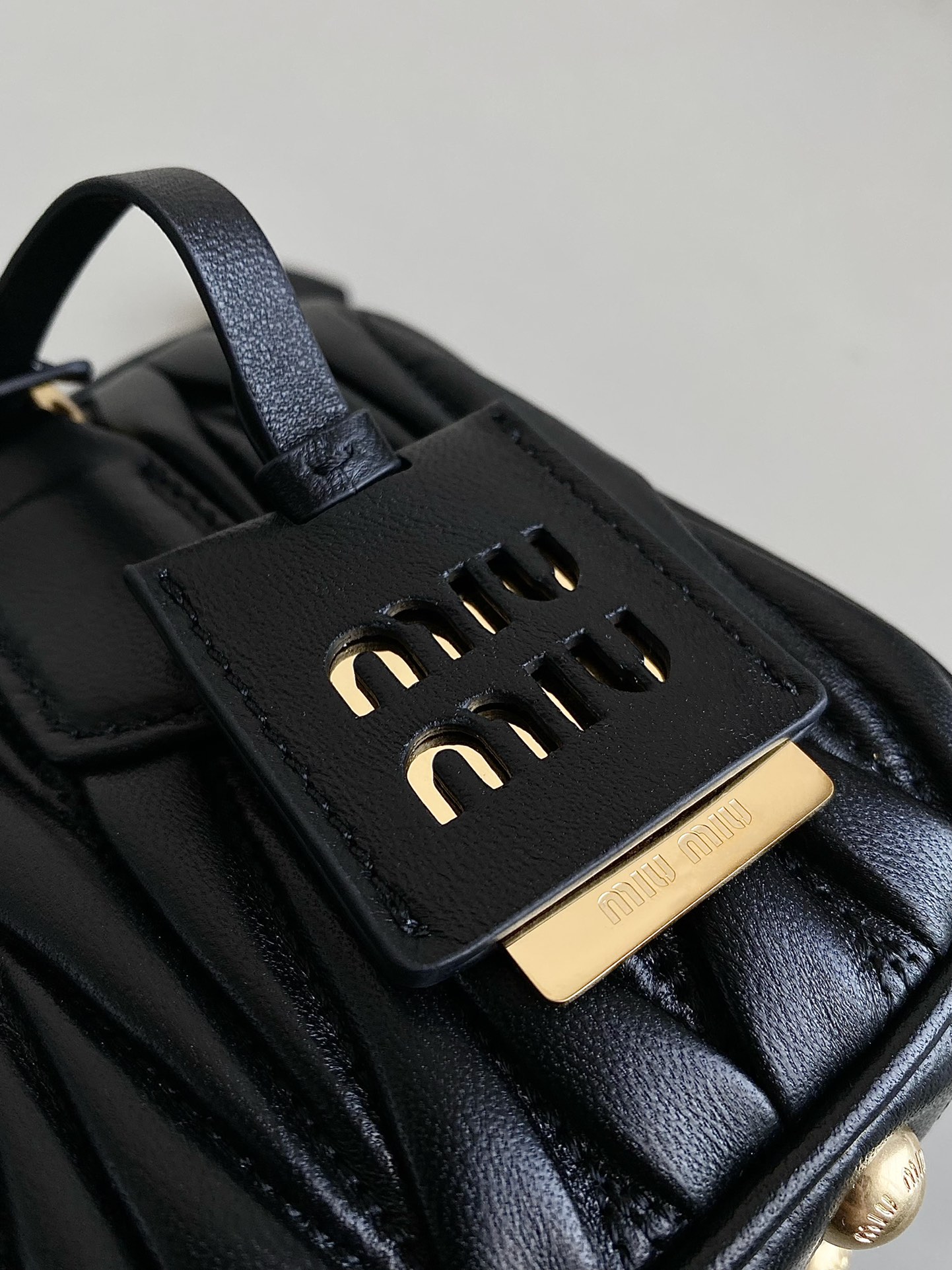 Miu Miu Pleated Bowling Mini square bag