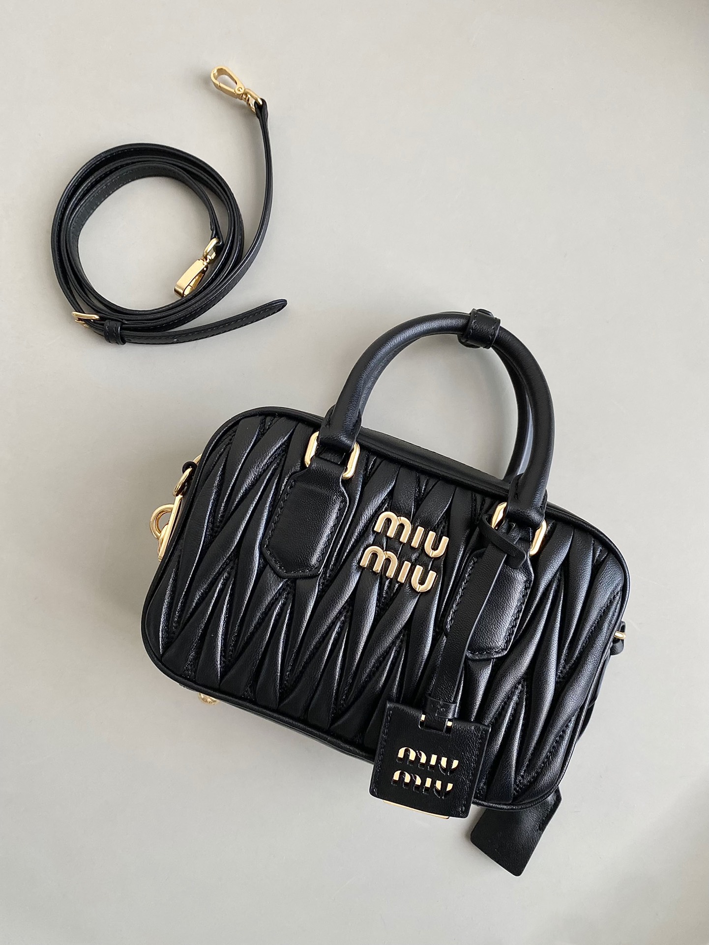 Miu Miu Pleated Bowling Mini square bag
