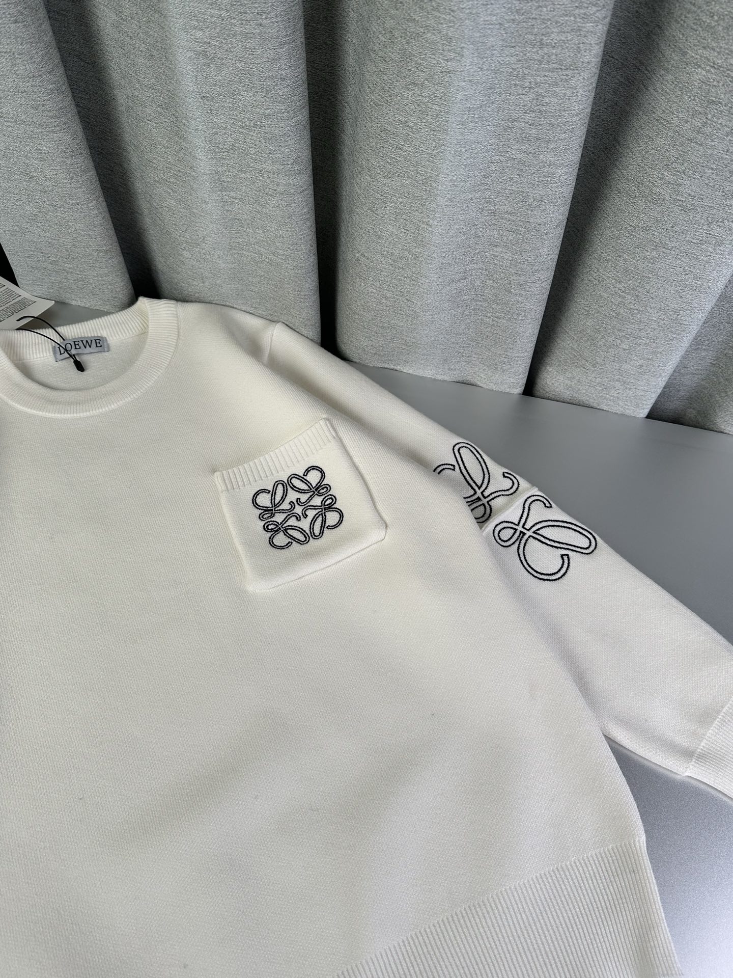 Loewe Couple Sweater with Embroidered Pocket