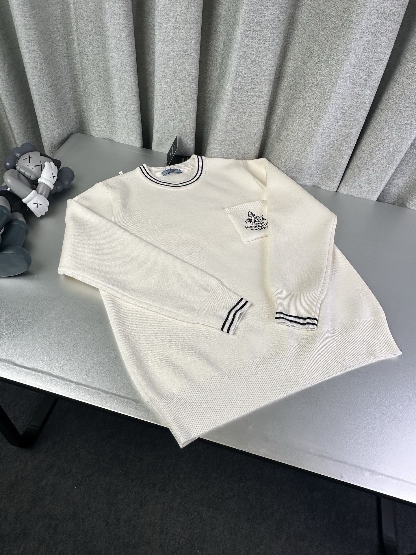 Prada Couple Sweater with Embroidered Pocket