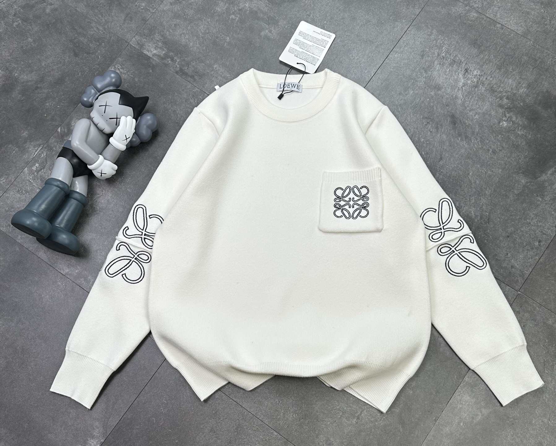 Loewe Couple Sweater with Embroidered Pocket