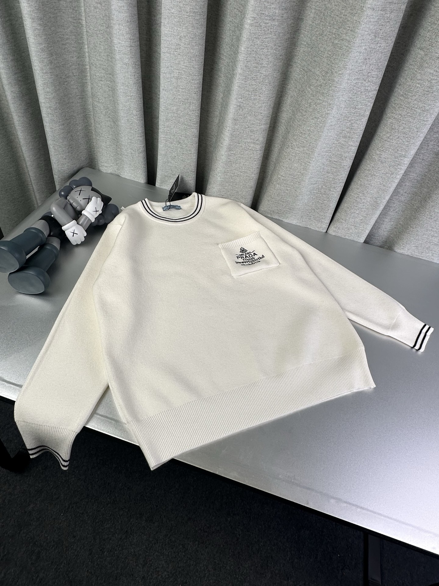 Prada Couple Sweater with Embroidered Pocket