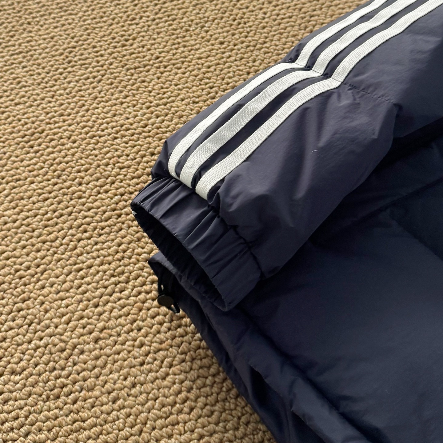 Adidas embroidered three-stripe classic down jacket