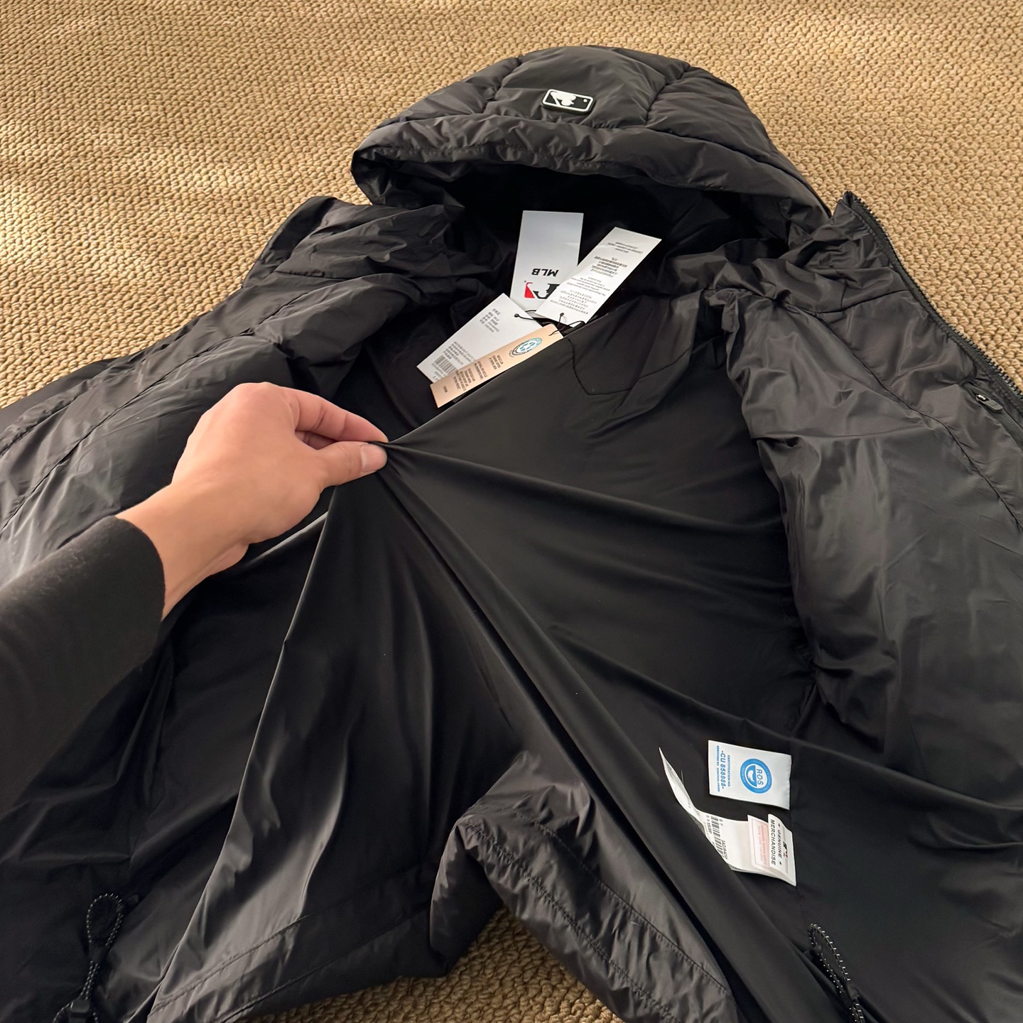 MLB fleece-lined down jacket