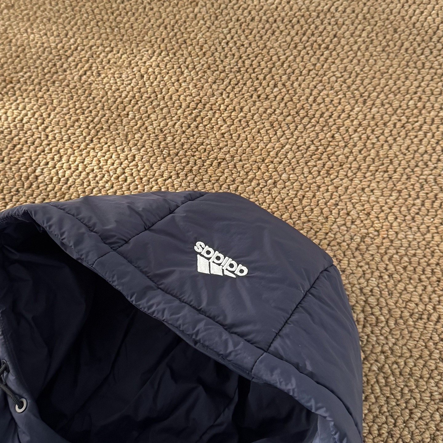 Adidas embroidered three-stripe classic down jacket