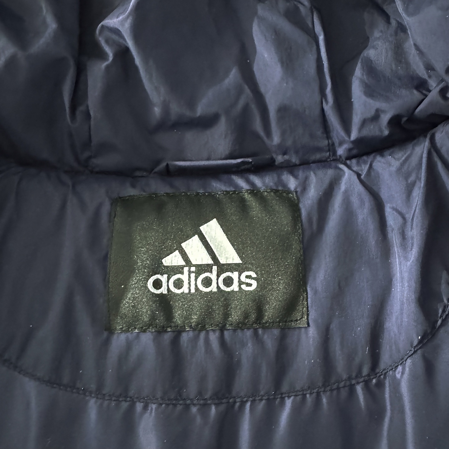 Adidas embroidered three-stripe classic down jacket