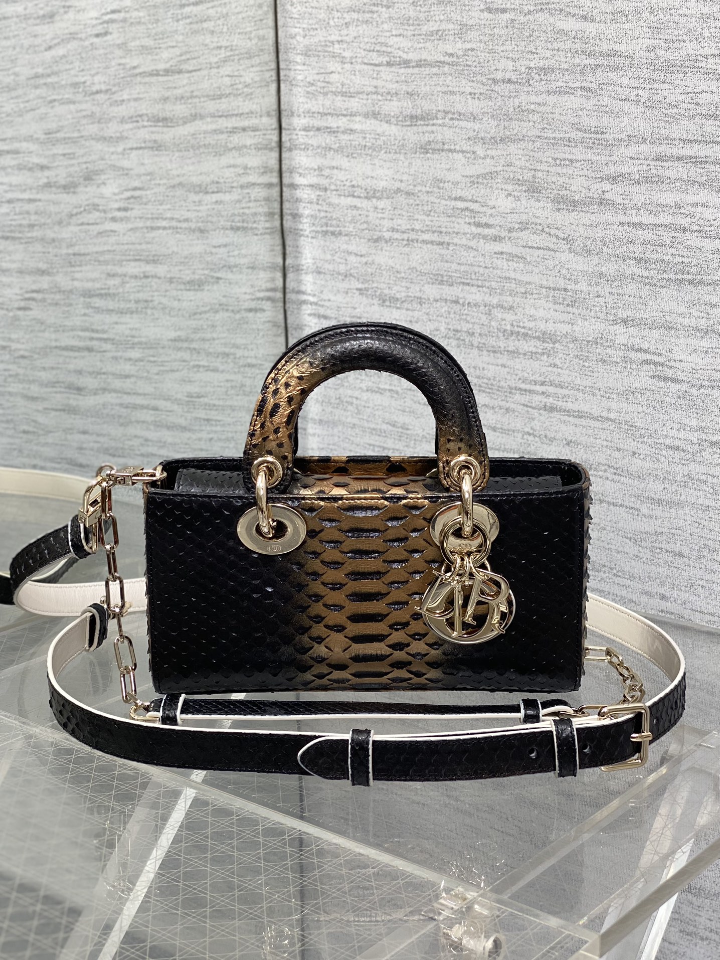 Lady Dior Horizontal Bag in Exotic Snake Skin