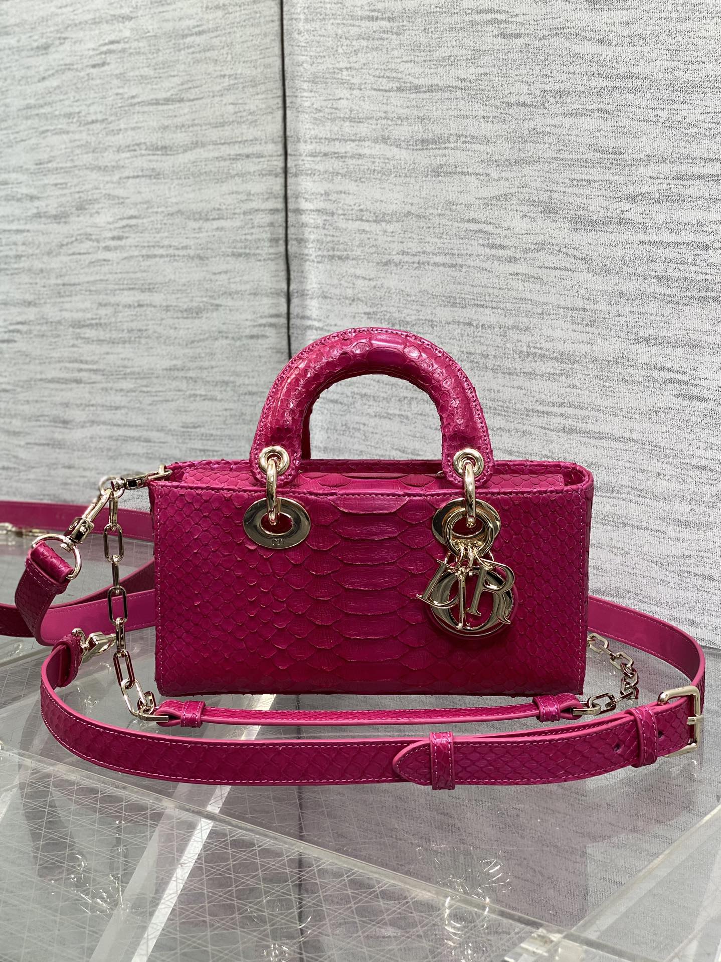 Lady Dior Horizontal Bag in Exotic Snake Skin