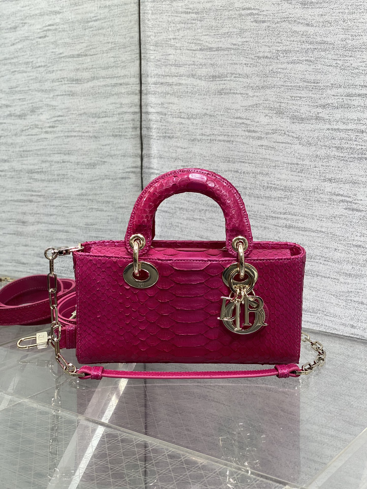 Lady Dior Horizontal Bag in Exotic Snake Skin