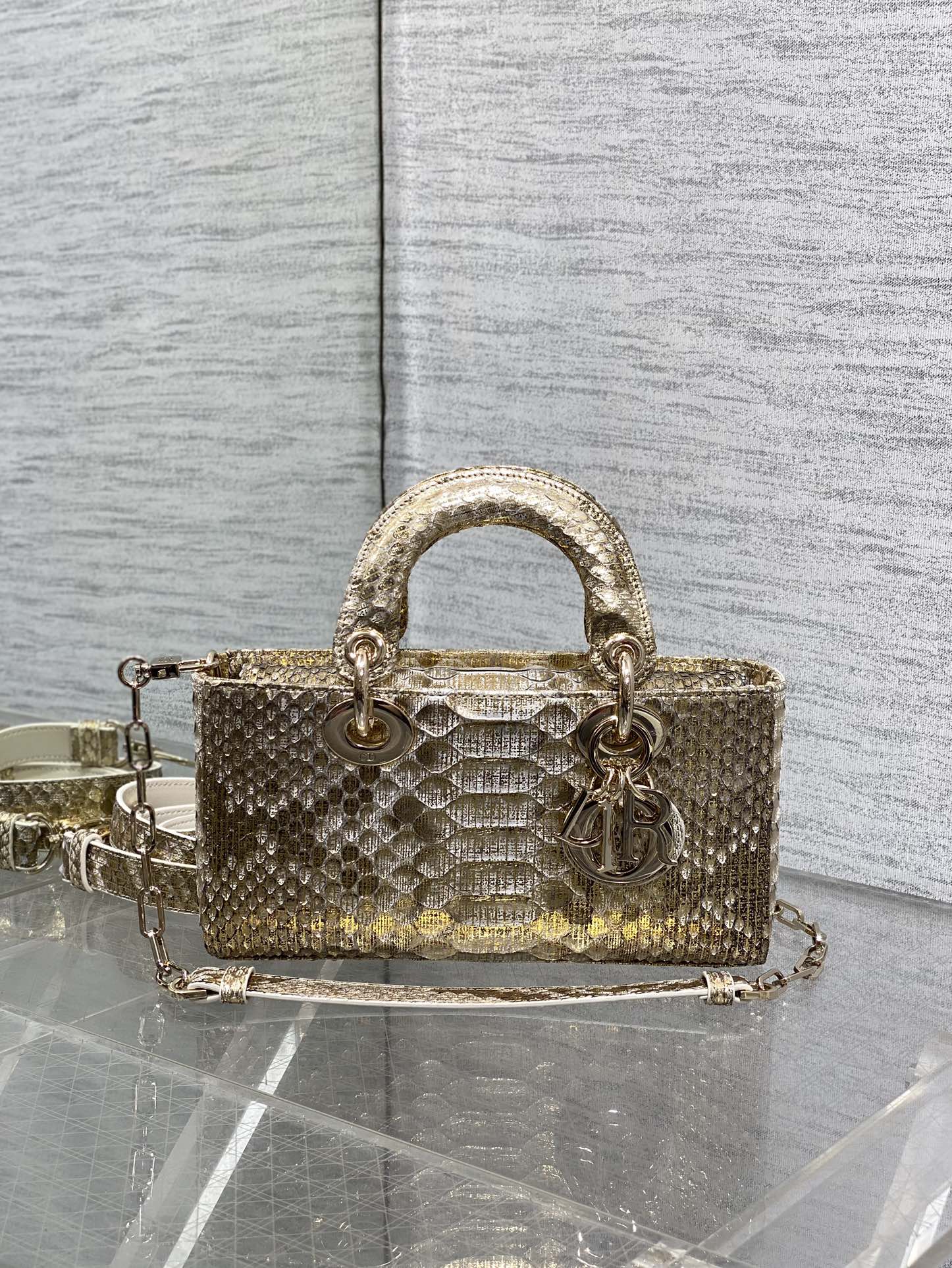 Lady Dior Horizontal Bag in Exotic Snake Skin