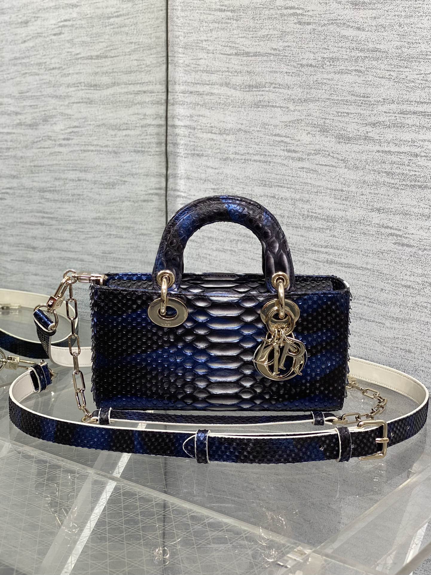 Lady Dior Horizontal Bag in Exotic Snake Skin