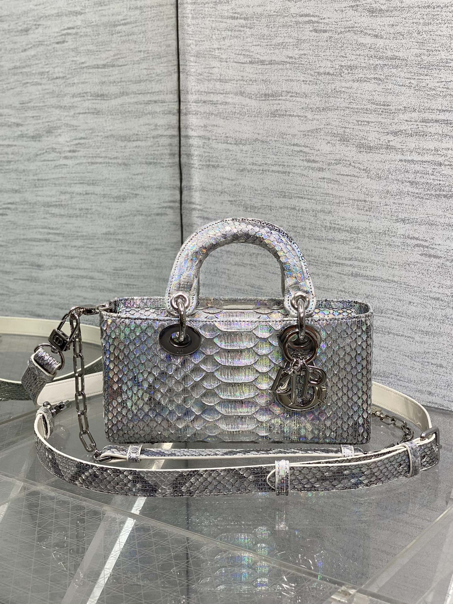Lady Dior Horizontal Bag in Exotic Snake Skin