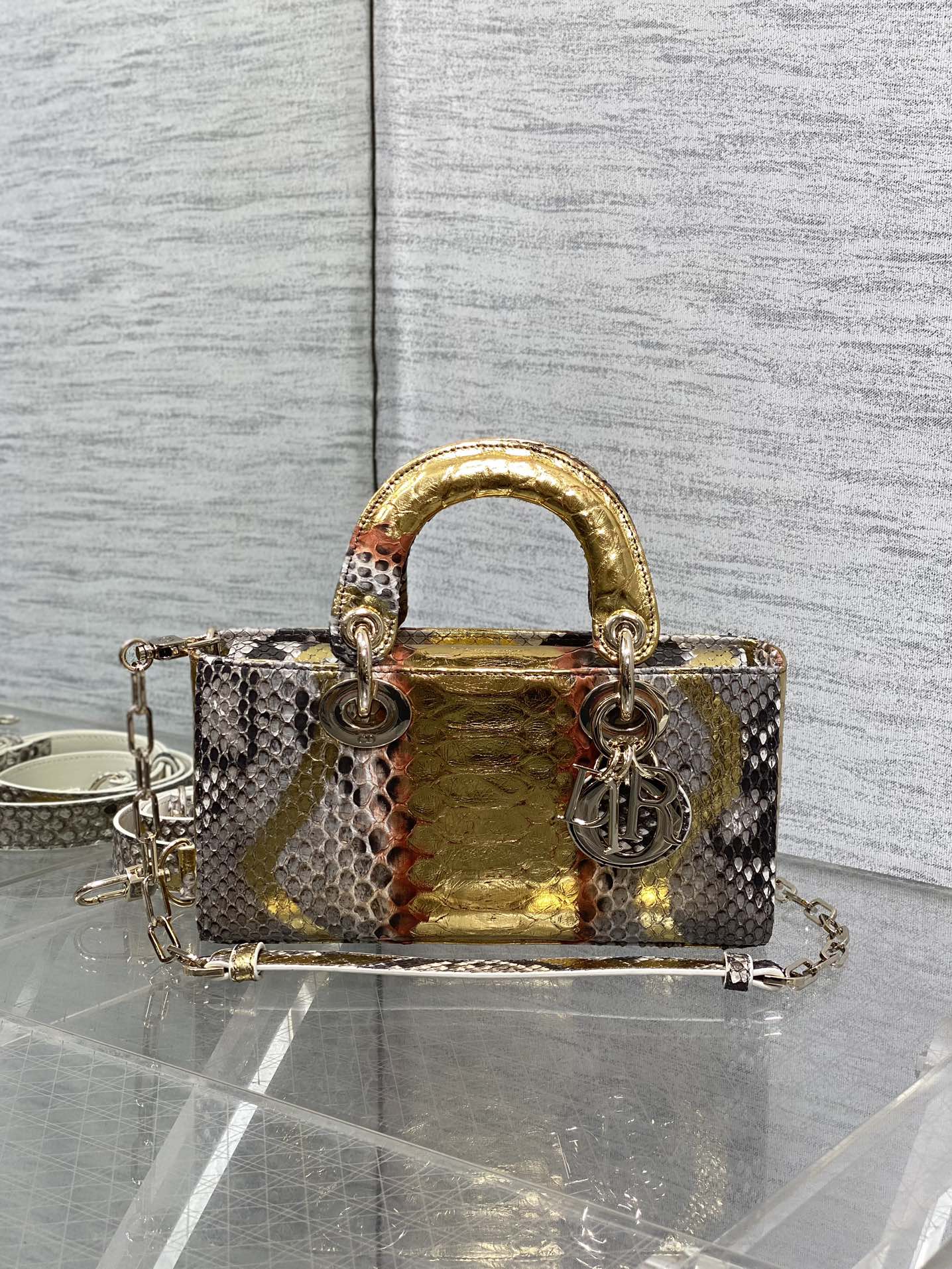 Lady Dior Horizontal Bag in Exotic Snake Skin