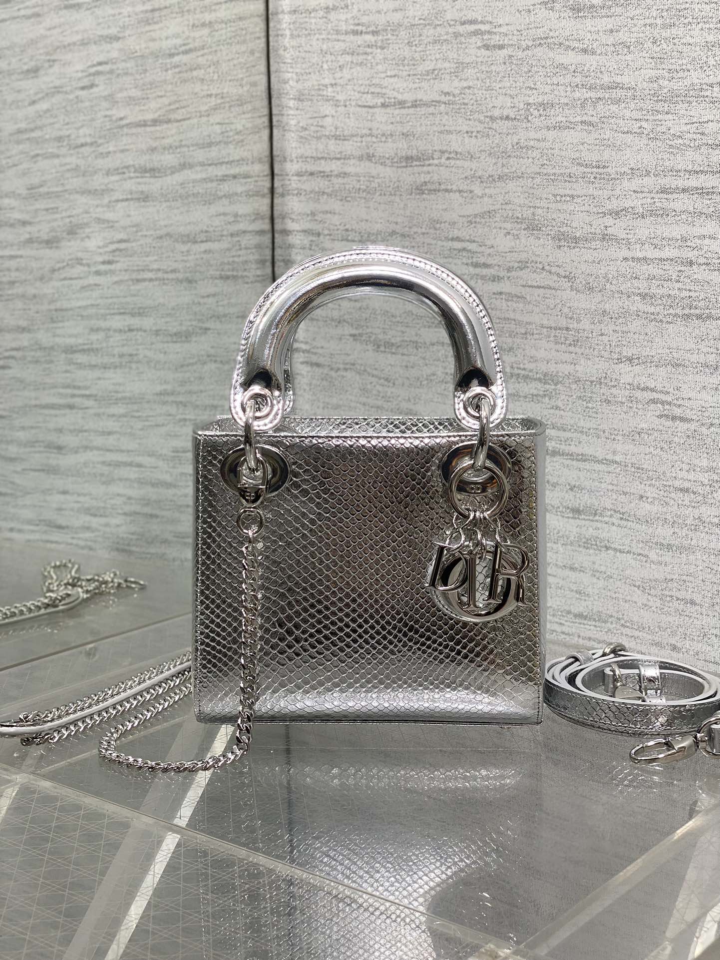 Lady Dior Three-Quarter Bag in Exotic Snake Skin