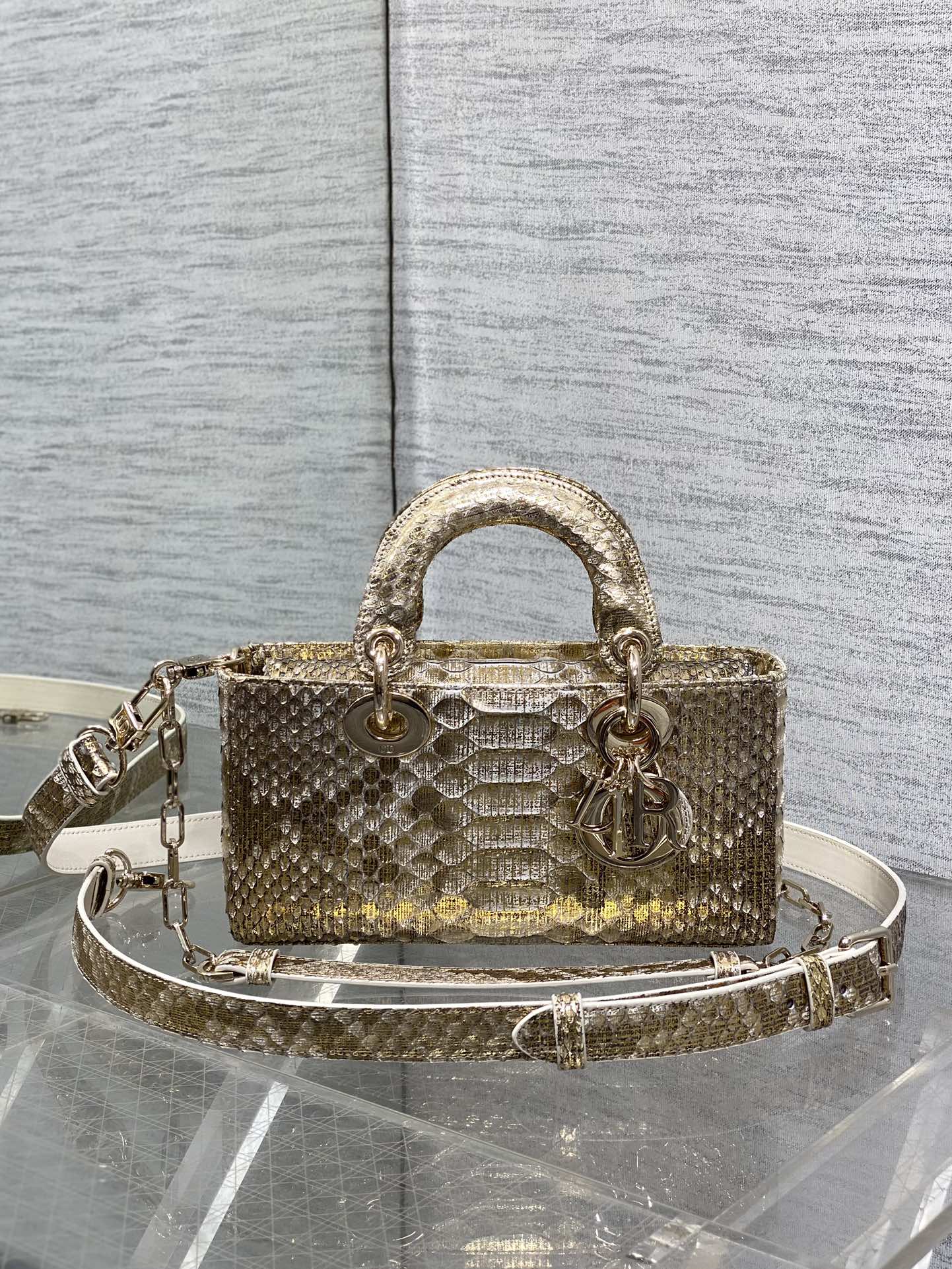 Lady Dior Horizontal Bag in Exotic Snake Skin