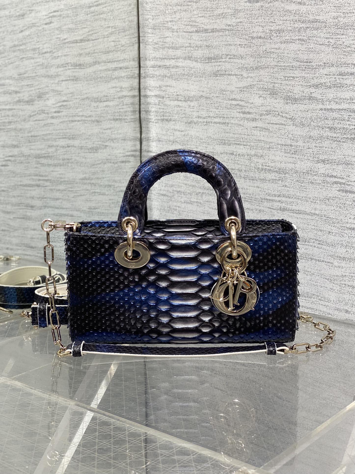 Lady Dior Horizontal Bag in Exotic Snake Skin