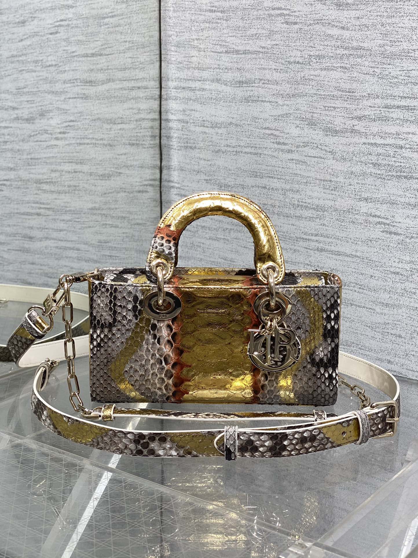 Lady Dior Horizontal Bag in Exotic Snake Skin