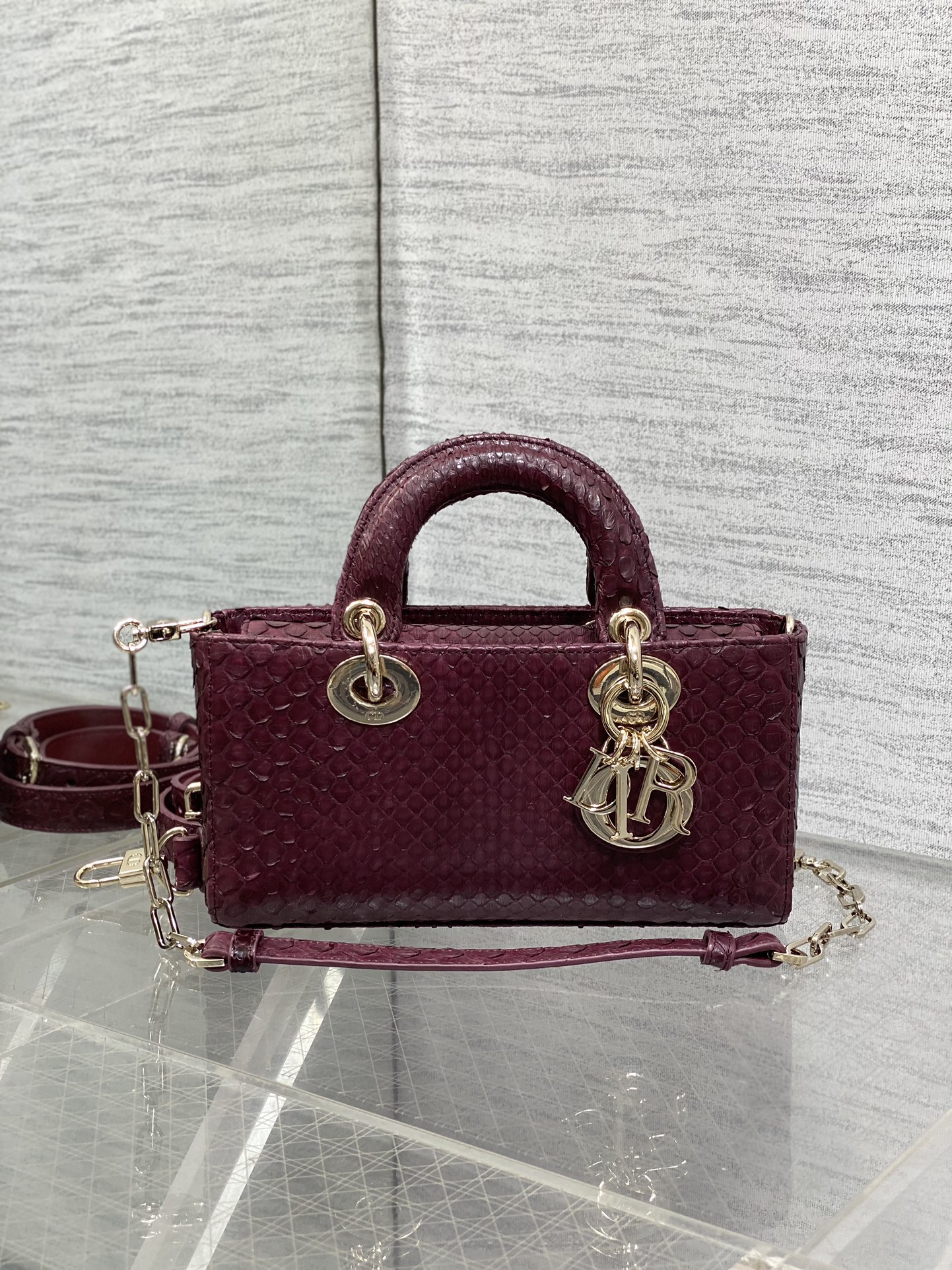 Lady Dior Horizontal Bag in Exotic Snake Skin