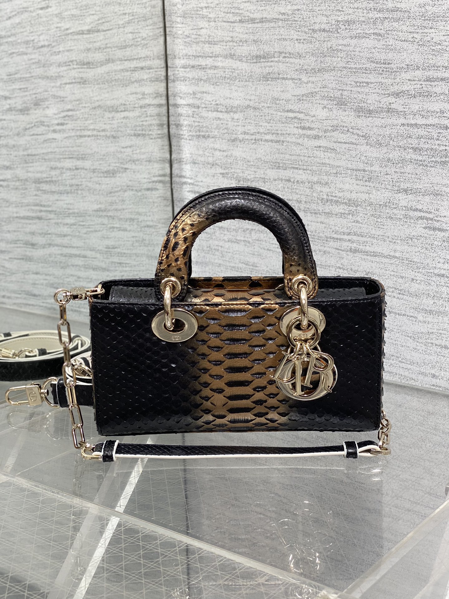 Lady Dior Horizontal Bag in Exotic Snake Skin