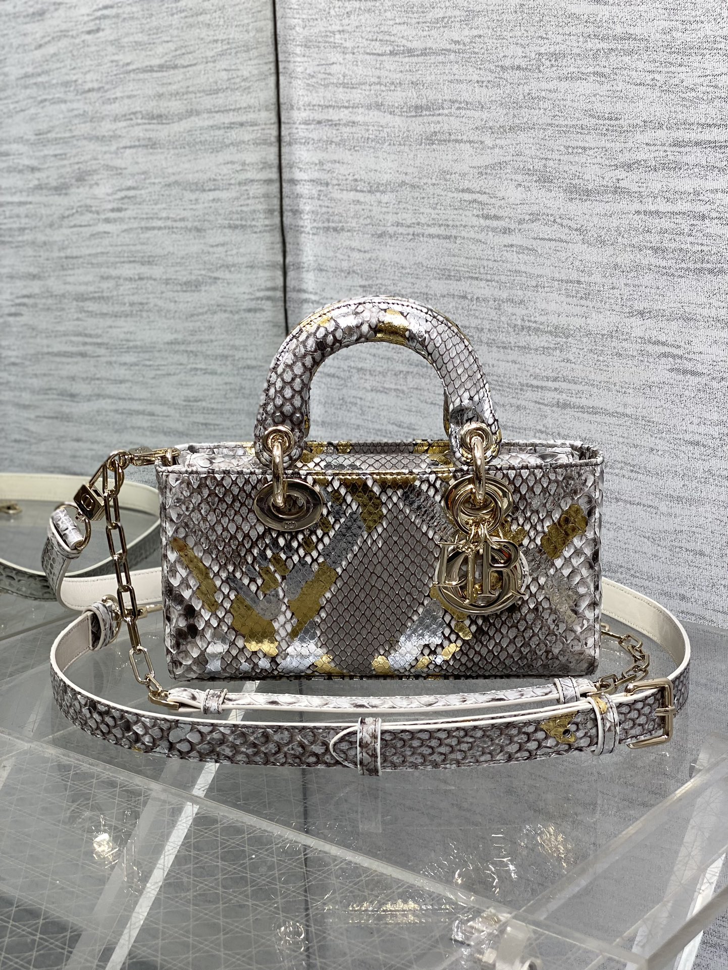 Lady Dior Horizontal Bag in Exotic Snake Skin