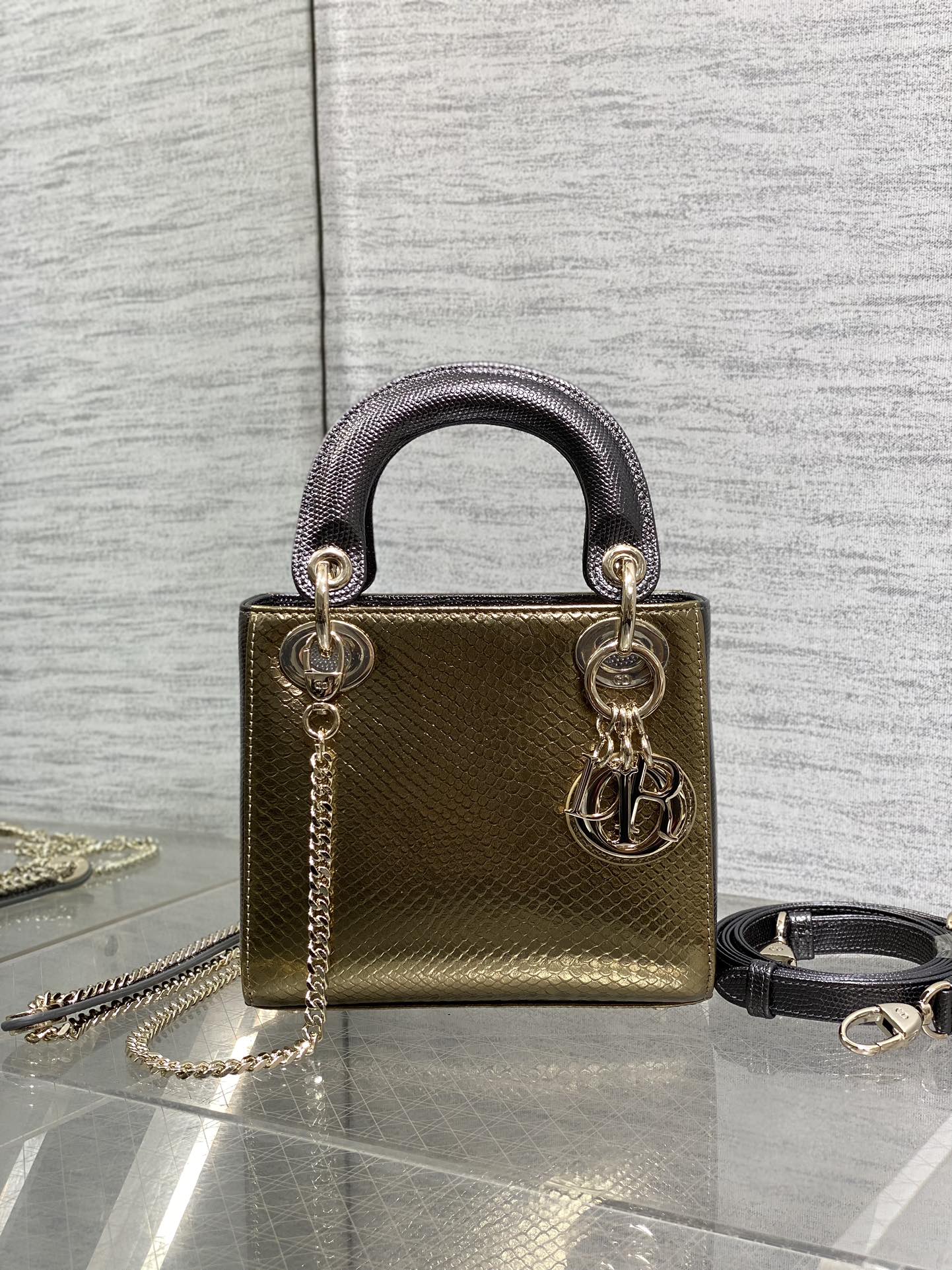 Lady Dior Three-Quarter Bag in Exotic Snake Skin