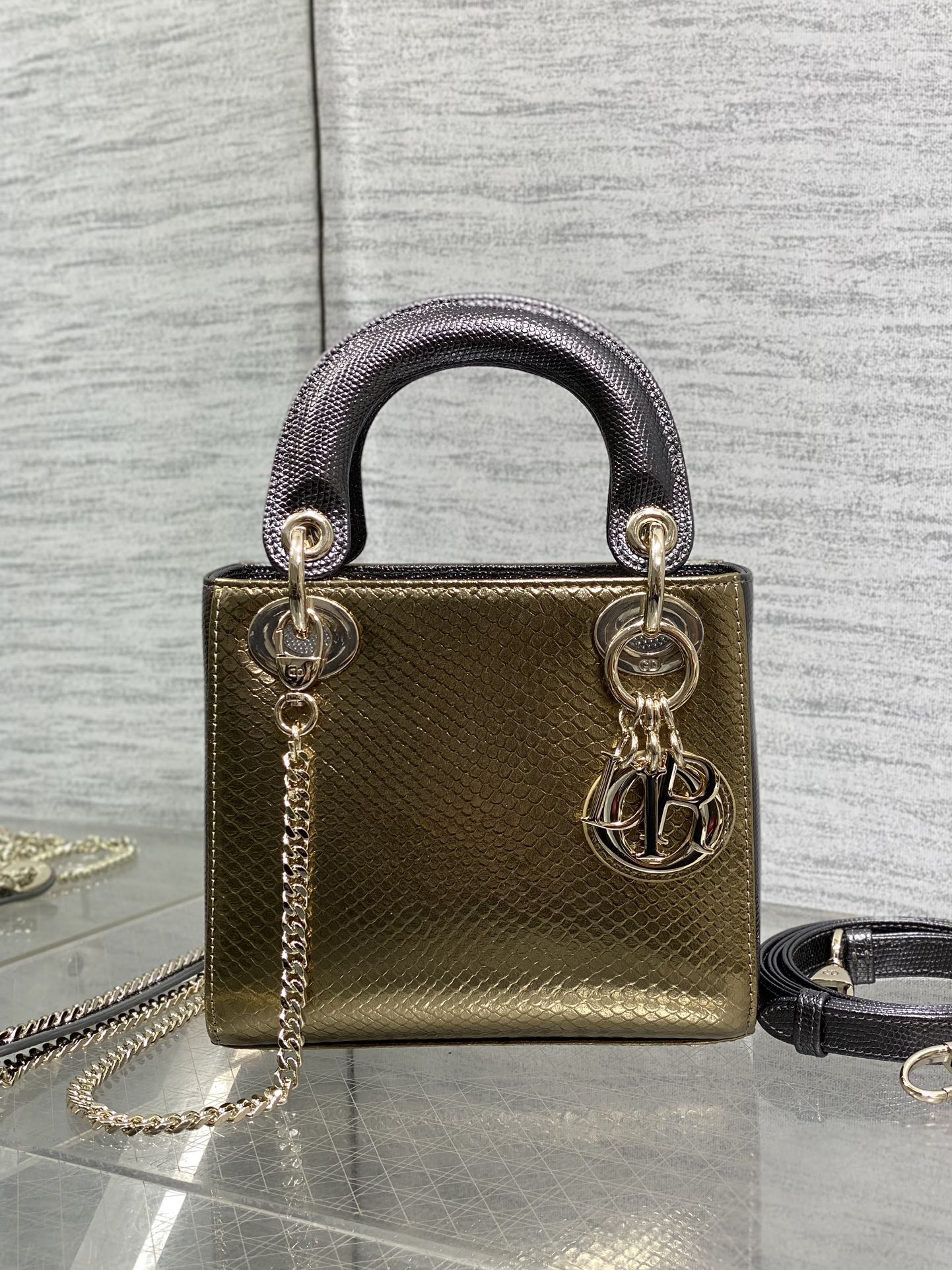 Lady Dior Three-Quarter Bag in Exotic Snake Skin