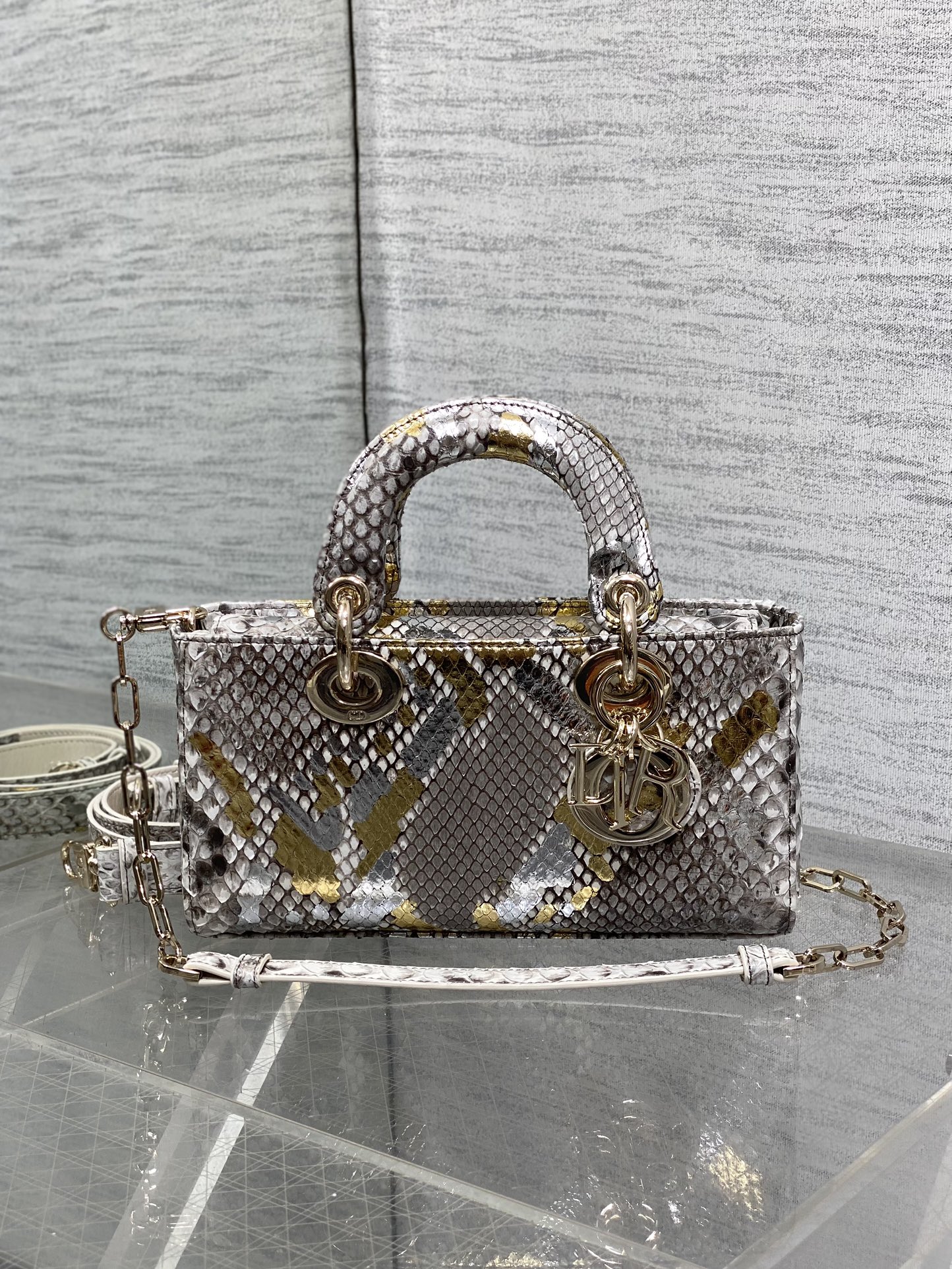 Lady Dior Horizontal Bag in Exotic Snake Skin
