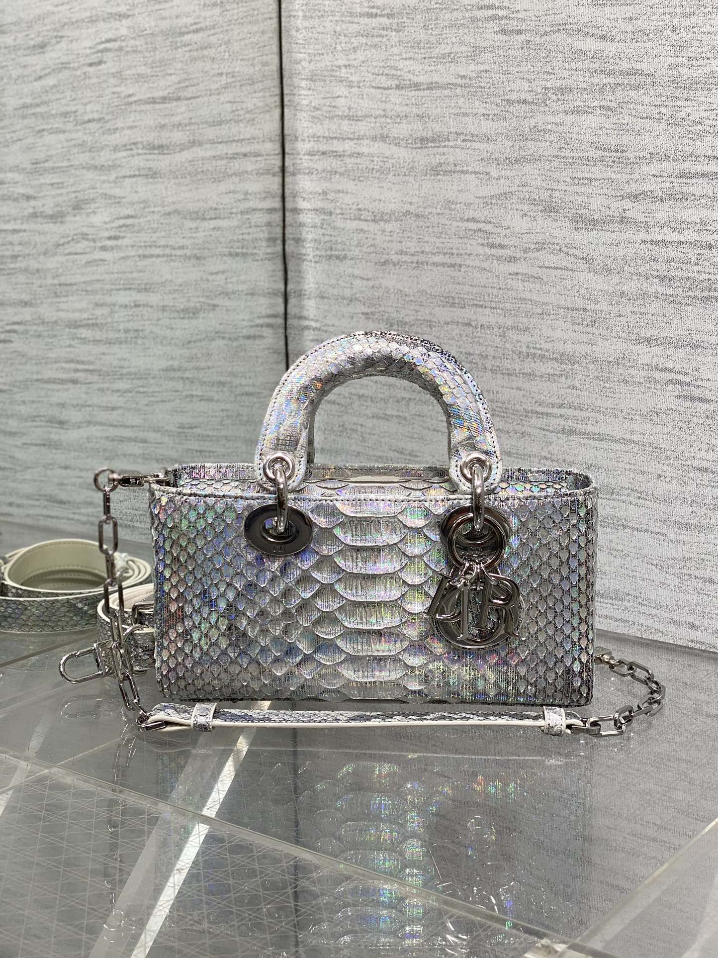 Lady Dior Horizontal Bag in Exotic Snake Skin