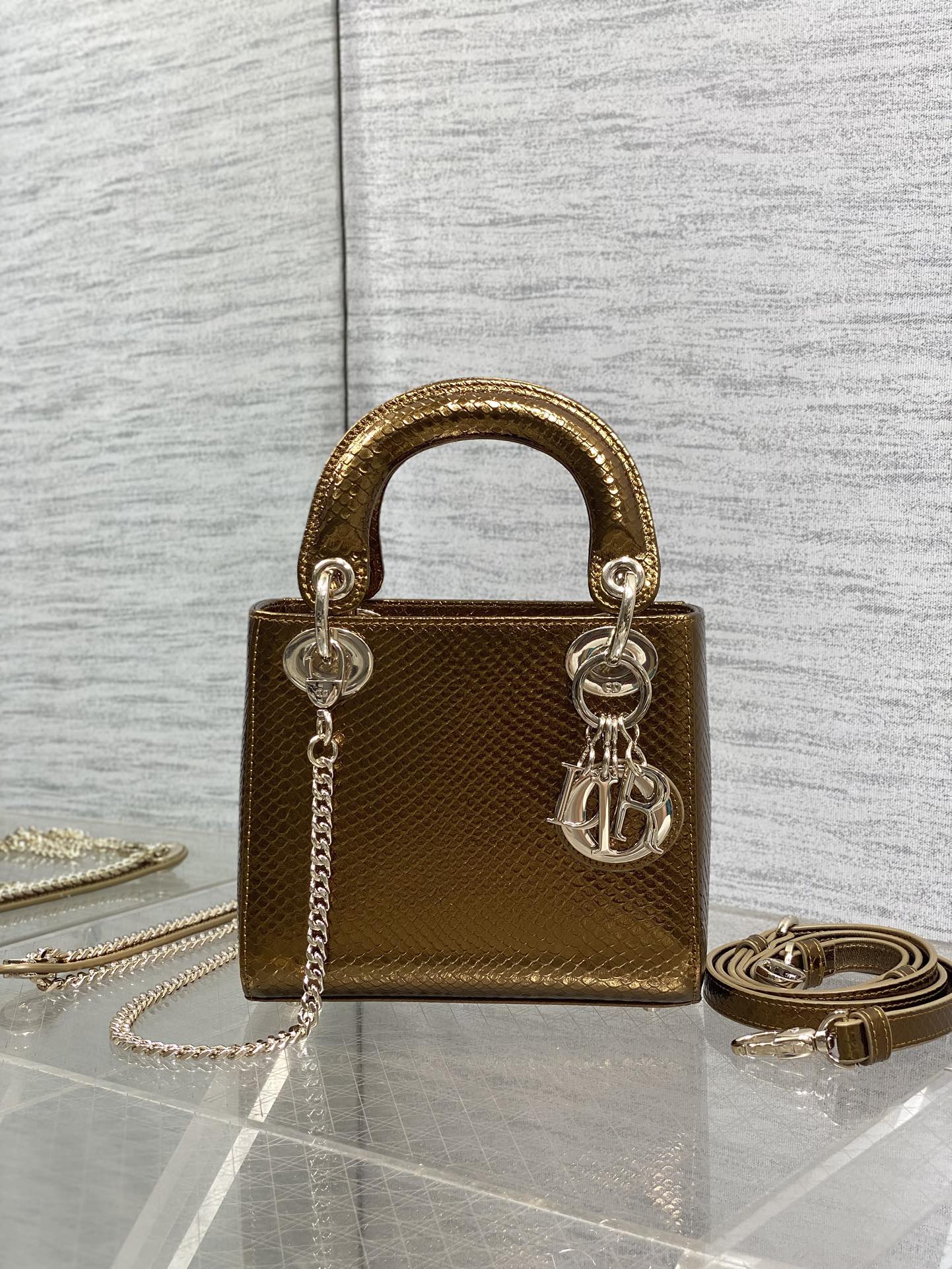 Lady Dior Three-Quarter Bag in Exotic Snake Skin