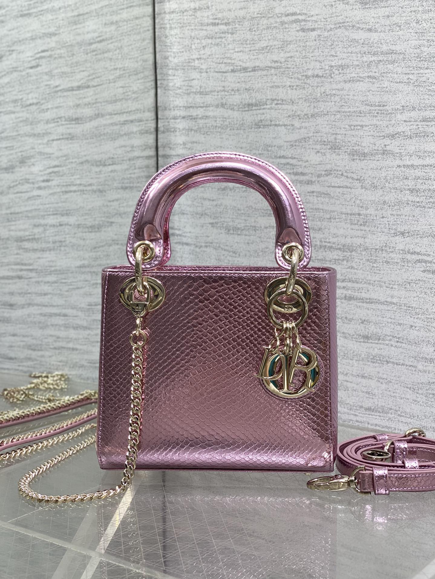 Lady Dior Three-Quarter Bag in Exotic Snake Skin
