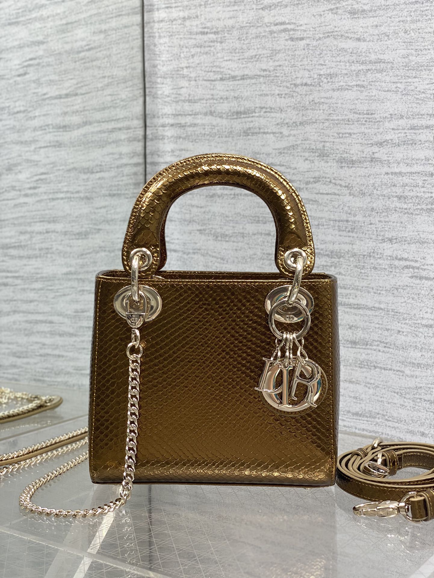 Lady Dior Three-Quarter Bag in Exotic Snake Skin