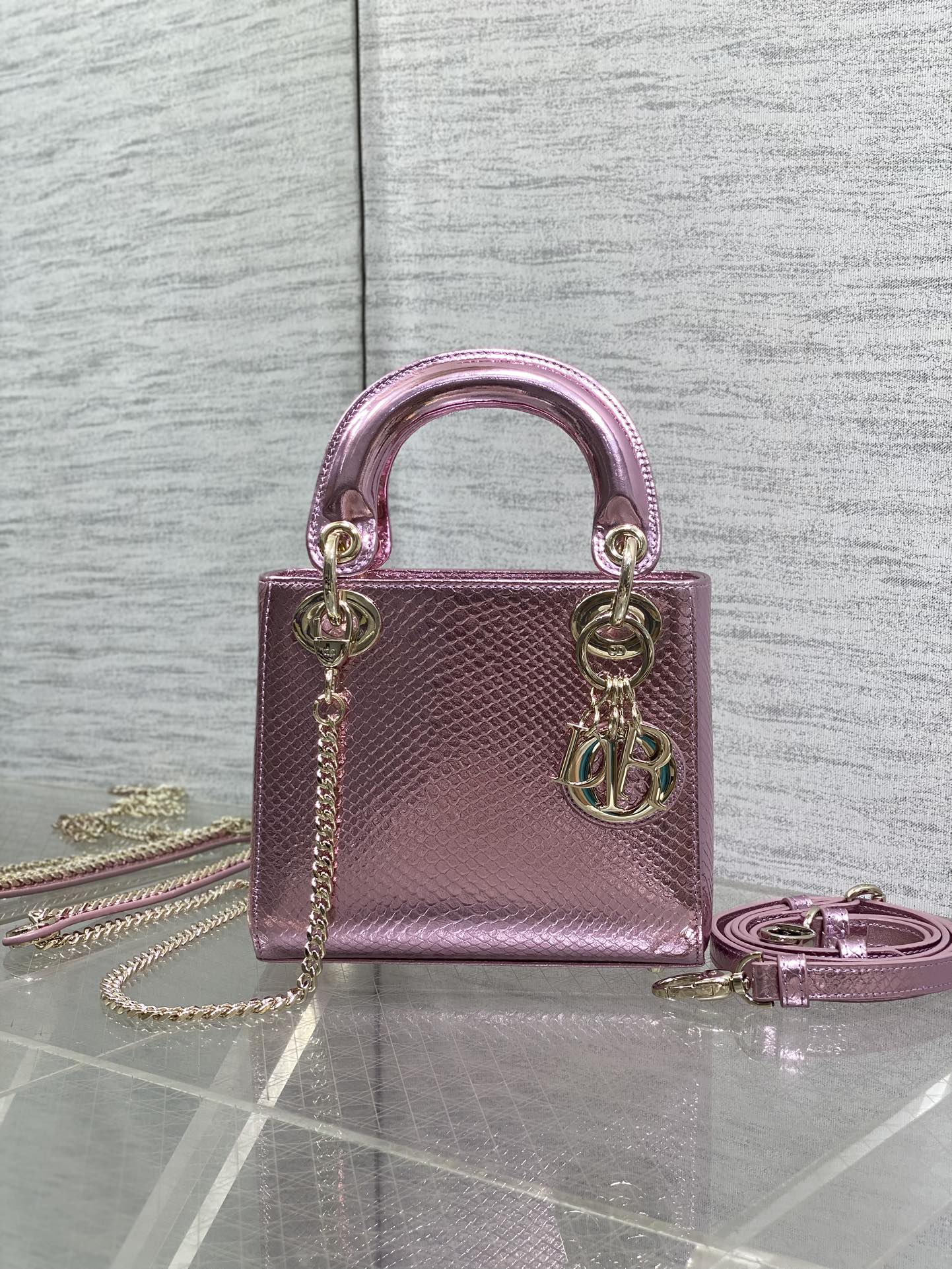 Lady Dior Three-Quarter Bag in Exotic Snake Skin