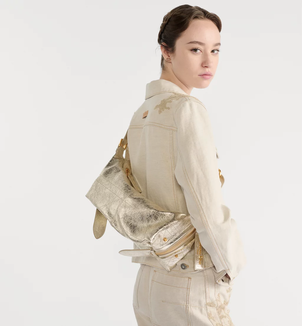 Replica Medium D-Journey Bag in Crinkled Calfskin