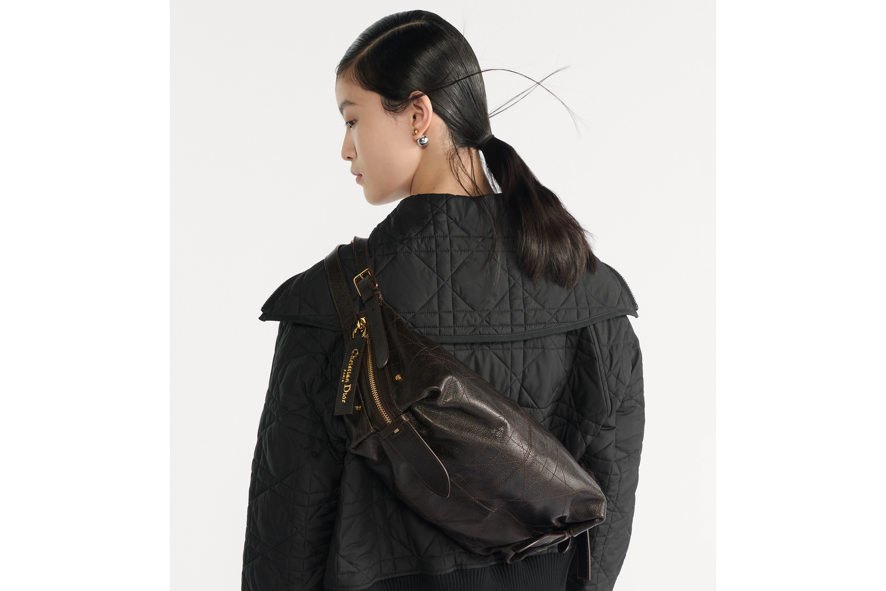 Replica Medium D-Journey Bag in Shiny Grained Calfskin