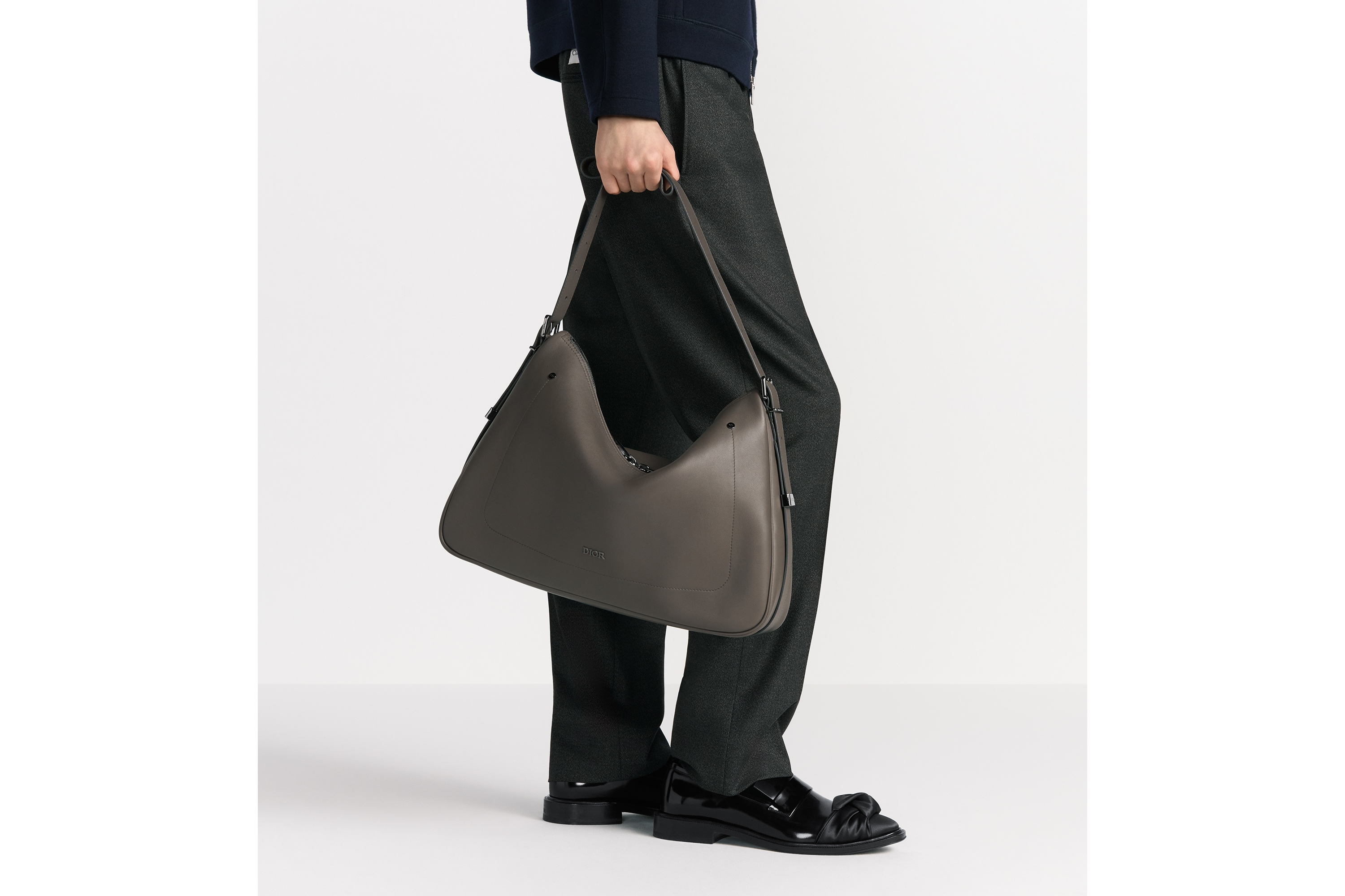 Replica Large Dior Slider Zipped Hobo Bag