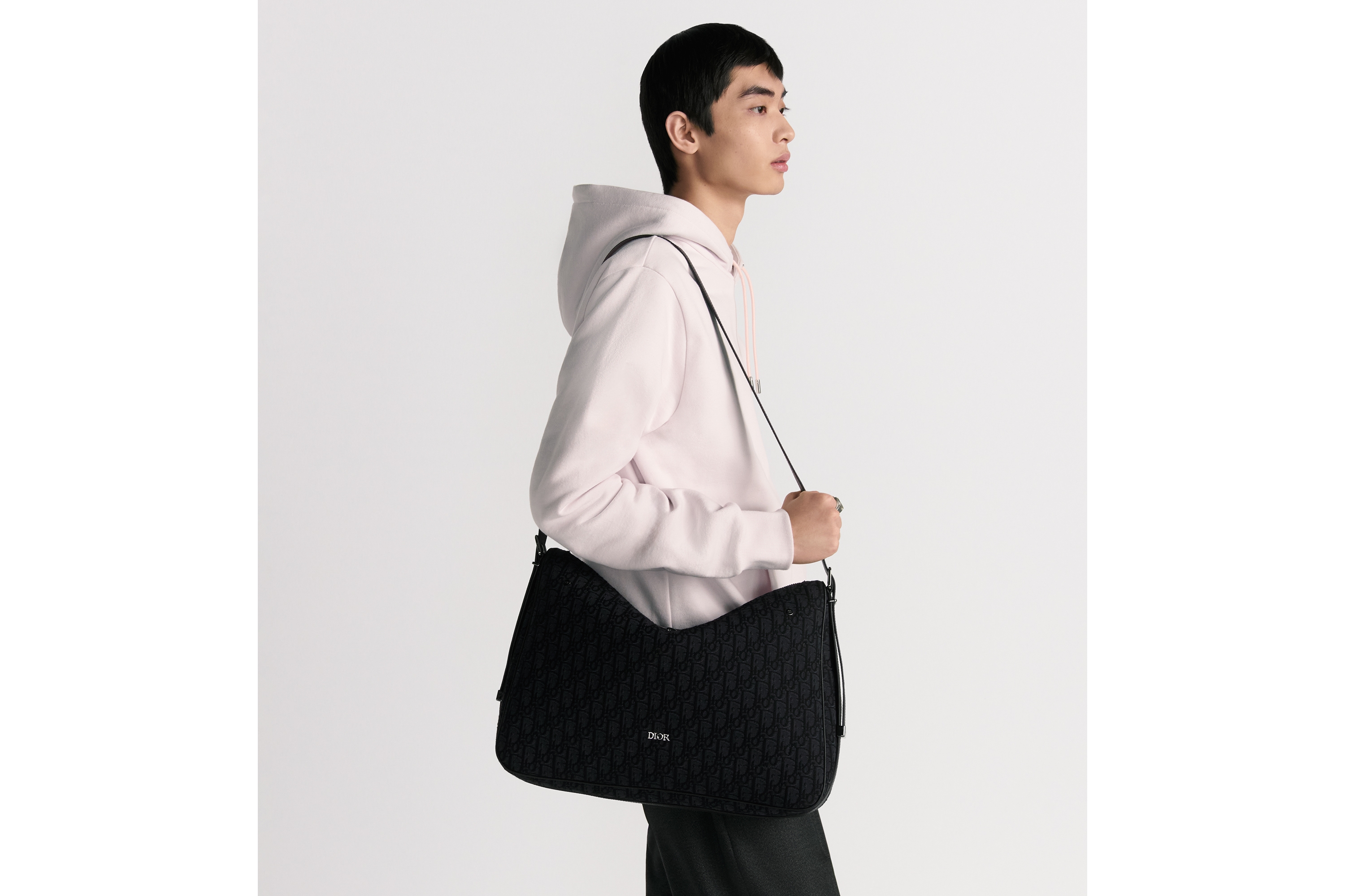 Replica Large Dior Slider Zipped Hobo Bag