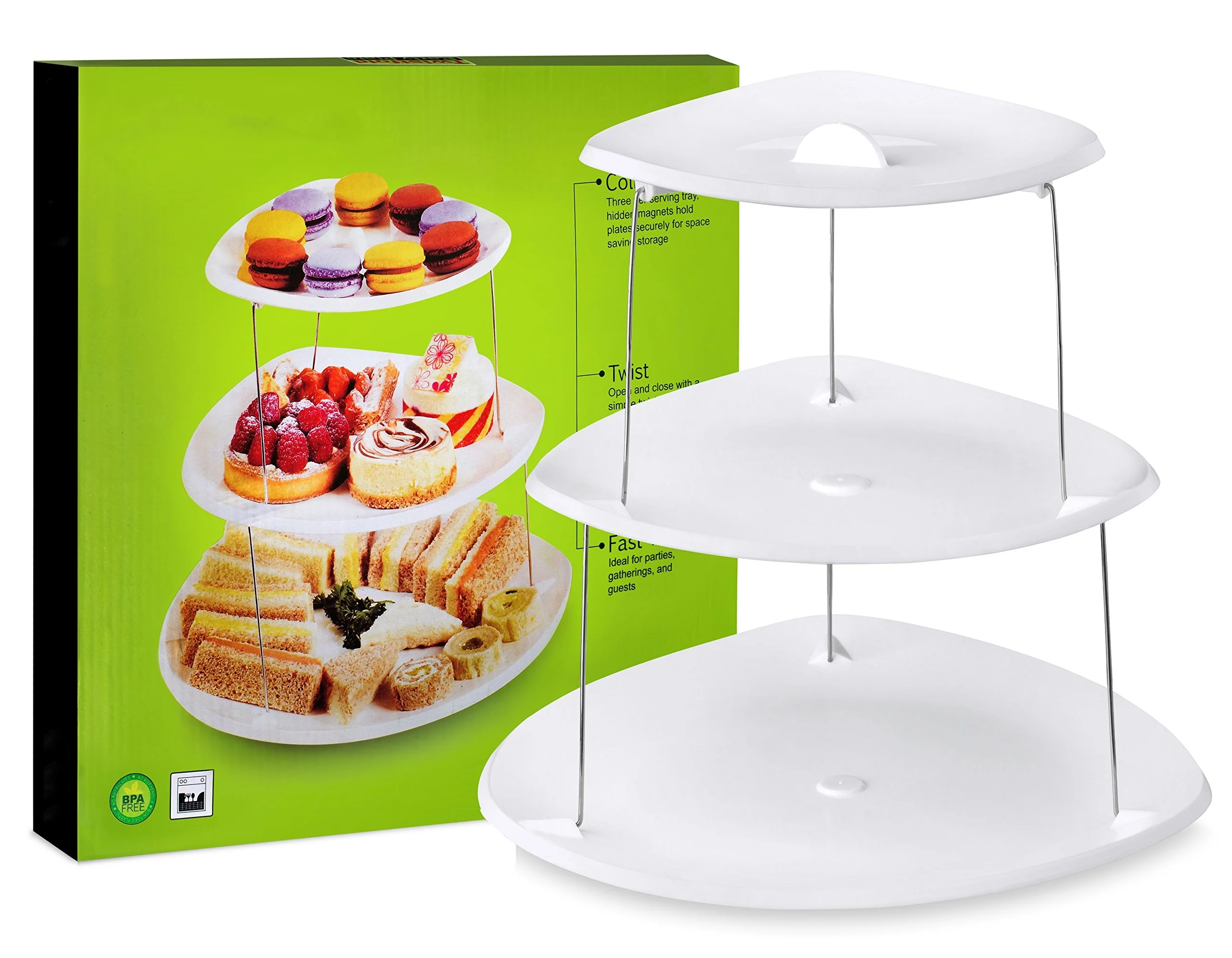 Collapsible 3-Tier Party Tray
