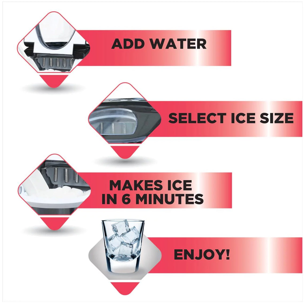 Frigidaire EFIC117-SS 26 lb. Countertop Ice Maker， Stainless Steel