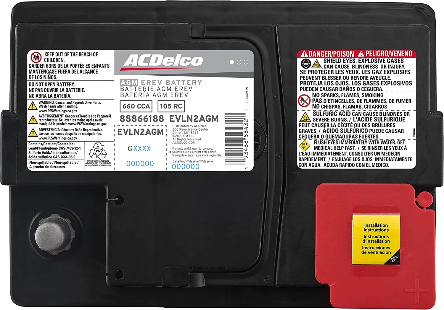 ACDelco EVLN2AGM Automotive AGM Battery