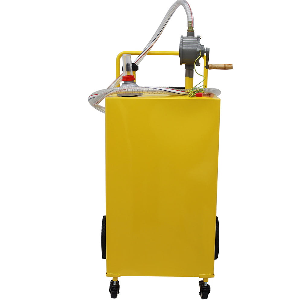 PreAsion 30 Gallon Portable Gas Caddy Fuel Storage Tank Oil Transfer Fuel Storage Tank 30 Gallon with Wheel