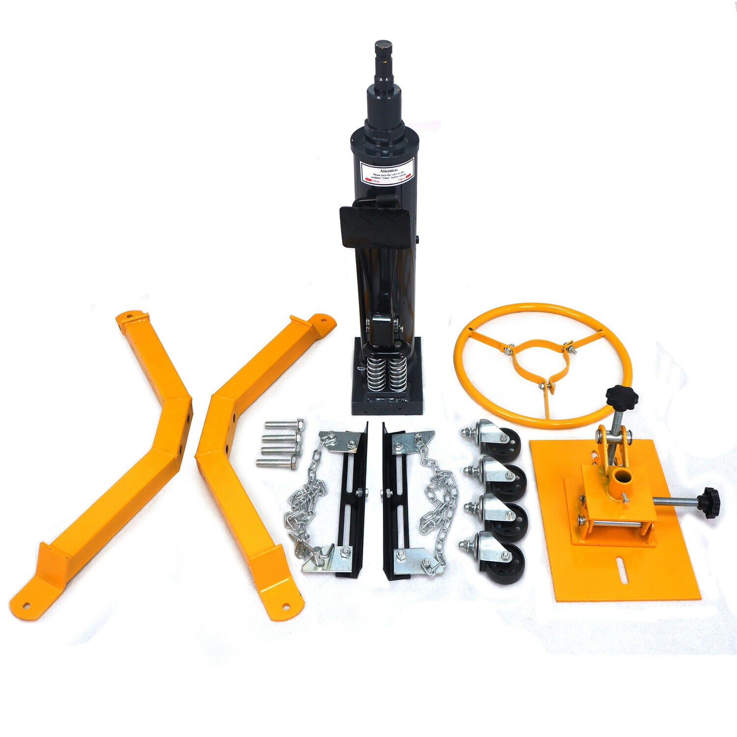 1660 Pounds/0.75Ton Hydraulic Car Transmission Jack Vertical Lift with 360° Swivel Wheel Pedal ,Yellow,33