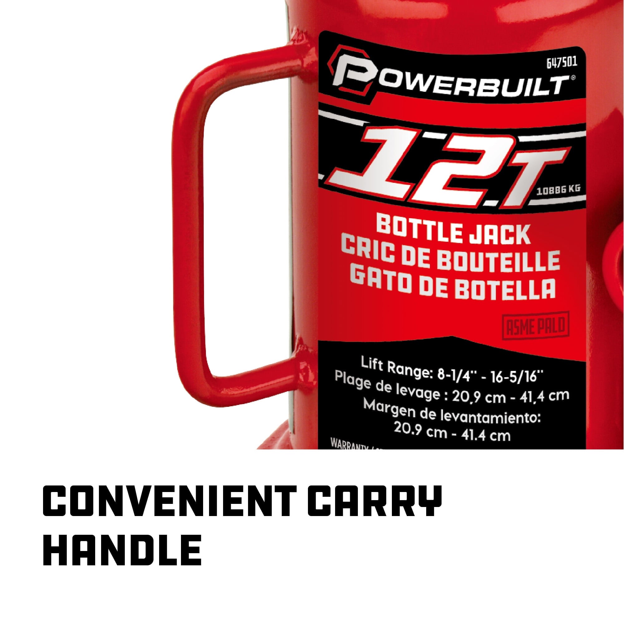 Powerbuilt 12 -Ton Bottle Jack - 647501