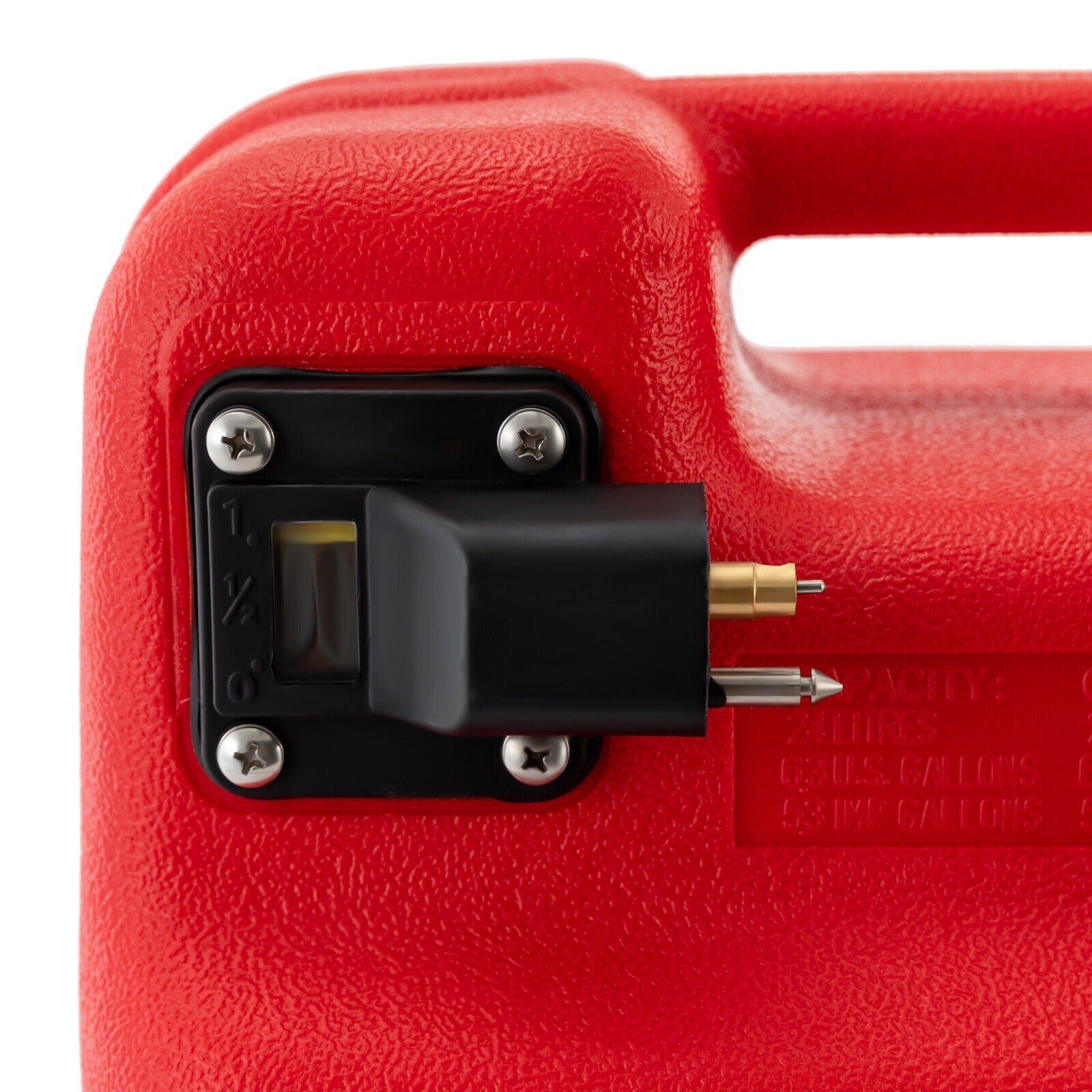 Portable Boat Outboard Fuel Tank, 24L 6 Gallon Marine Outboard Motor Fuel Tank, Anti-Static, Anti-Aging, External Interface, Plastic Fuel Tank for Inflatable Boat, Dinghy, Canoe or Kayak (Red)