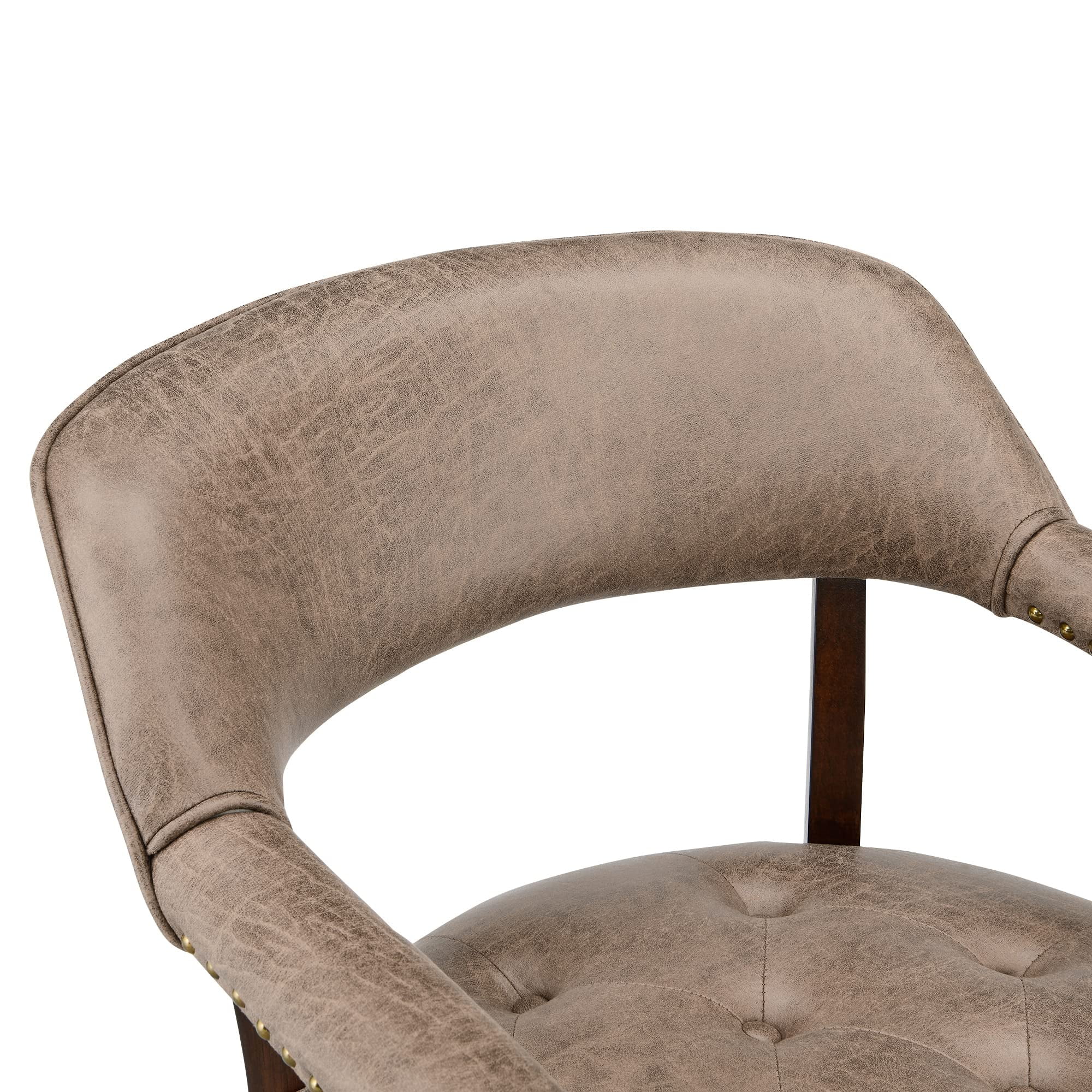 JESONVID Dining Chair with Casters Set of 2, Captain's Chair with Caster Dining Room Chairs with Rollers Curving Backrest Dinette Sets Poker Chair with Wheels Rolling Chairs,Light Yellow