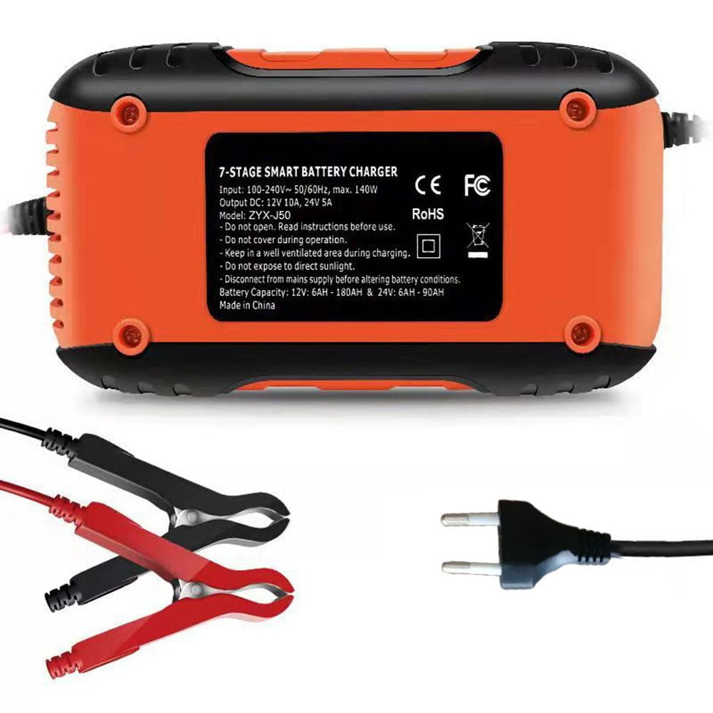 12/24V Car Automatic Battery Charger AGM GEL Intelligent Pulse Repair Starter