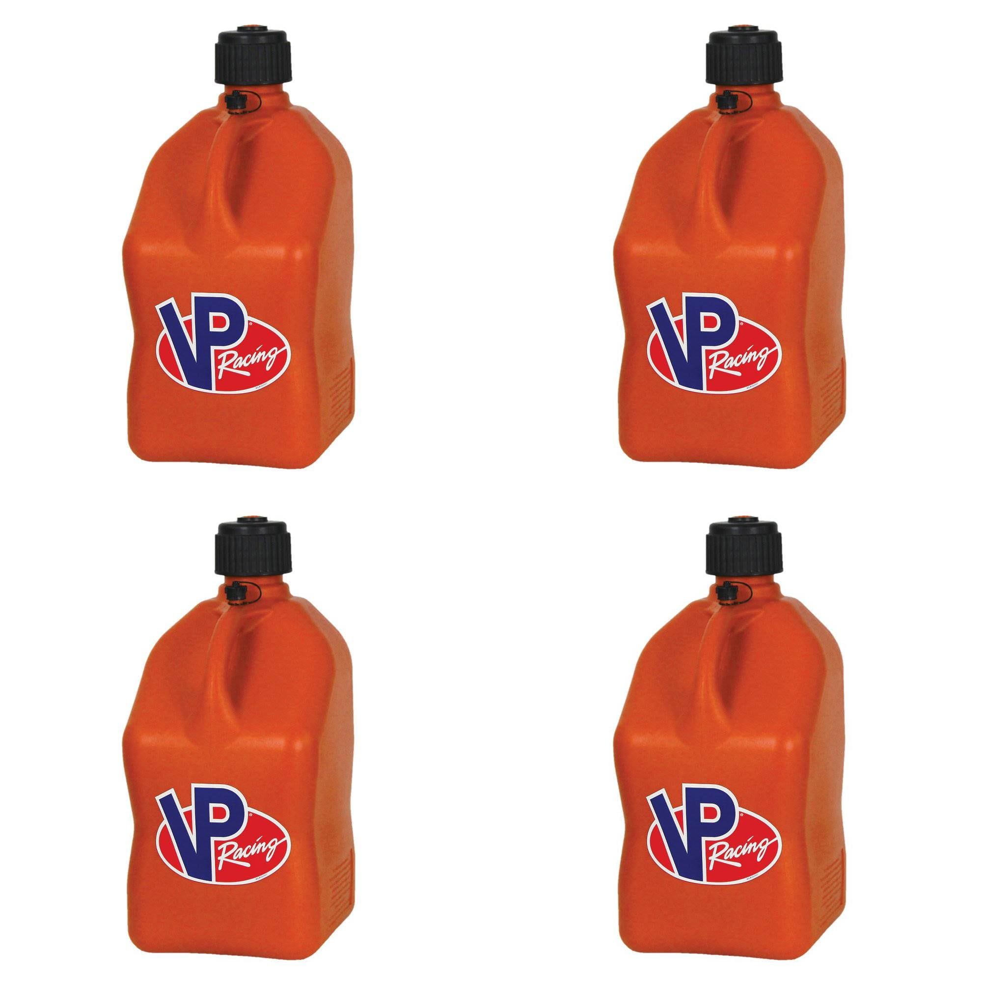 VP Racing Fuels Motorsport 5.5 Gallon Square Utility Jugs, Orange (4 Pack)