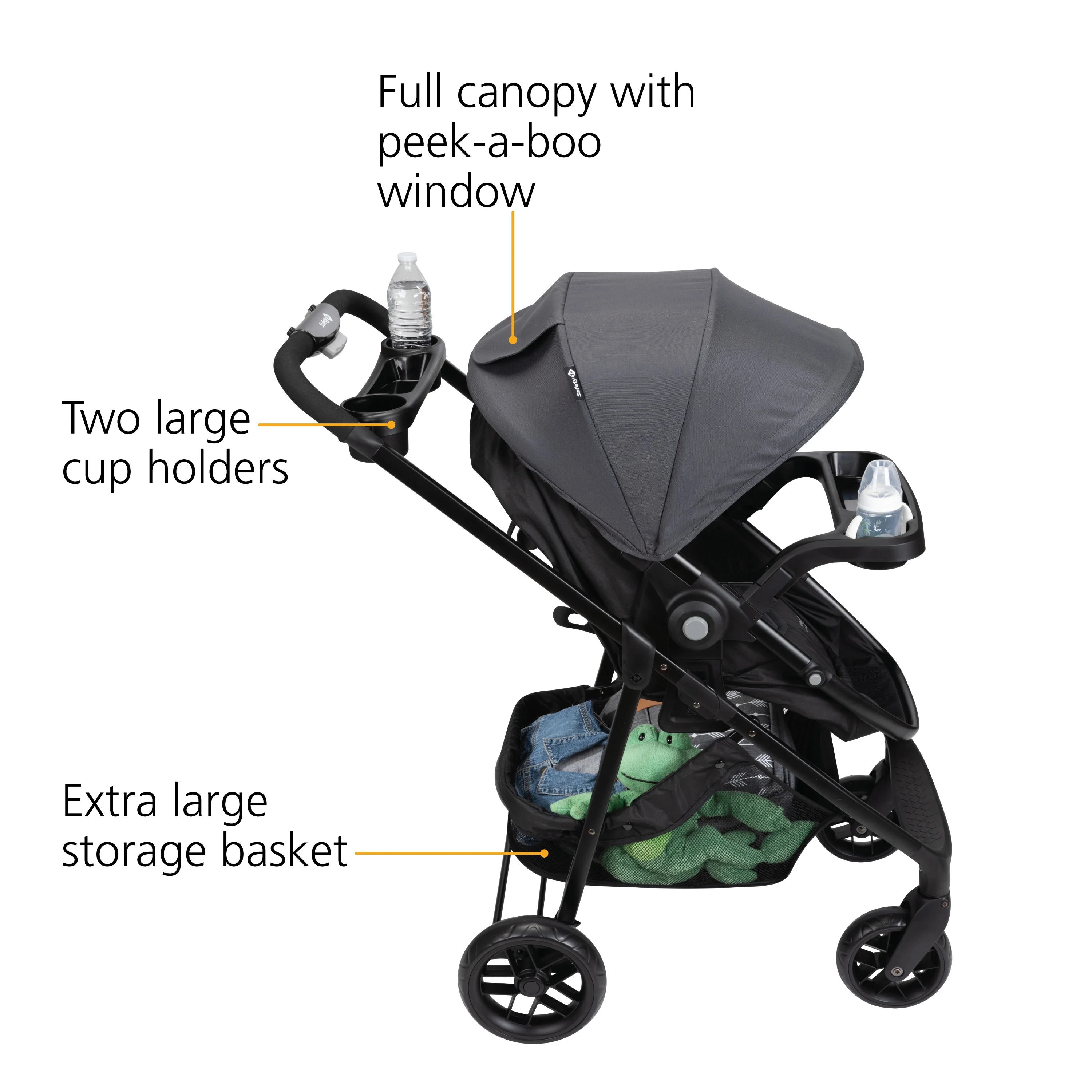 Safety 1st Grow and Go Sprint Modular Travel System Stroller with Rear-Facing Infant Car Seat, Bluestone