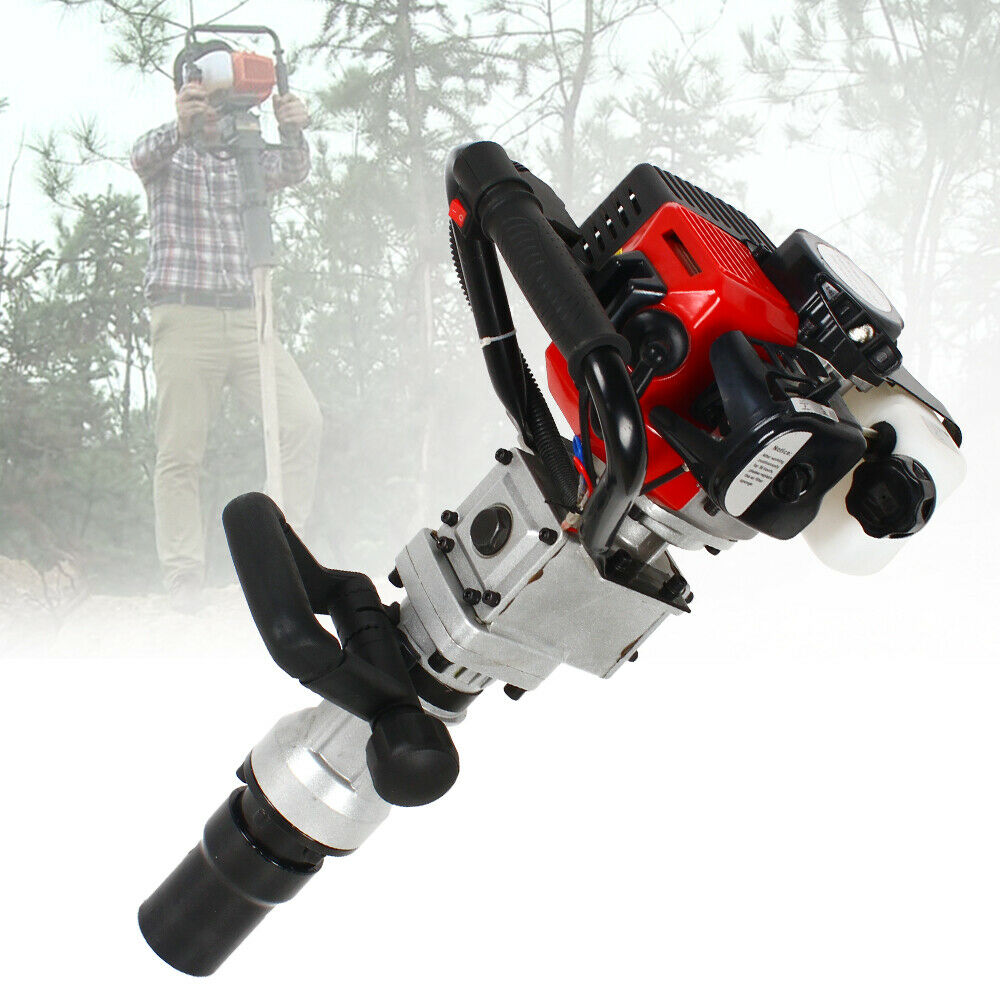 2 Stroke 32.6cc T Post Driver Gasoline Pile Driver Farm Fence Hammer Push Pile Kit Garden Piledriver Piling Machine