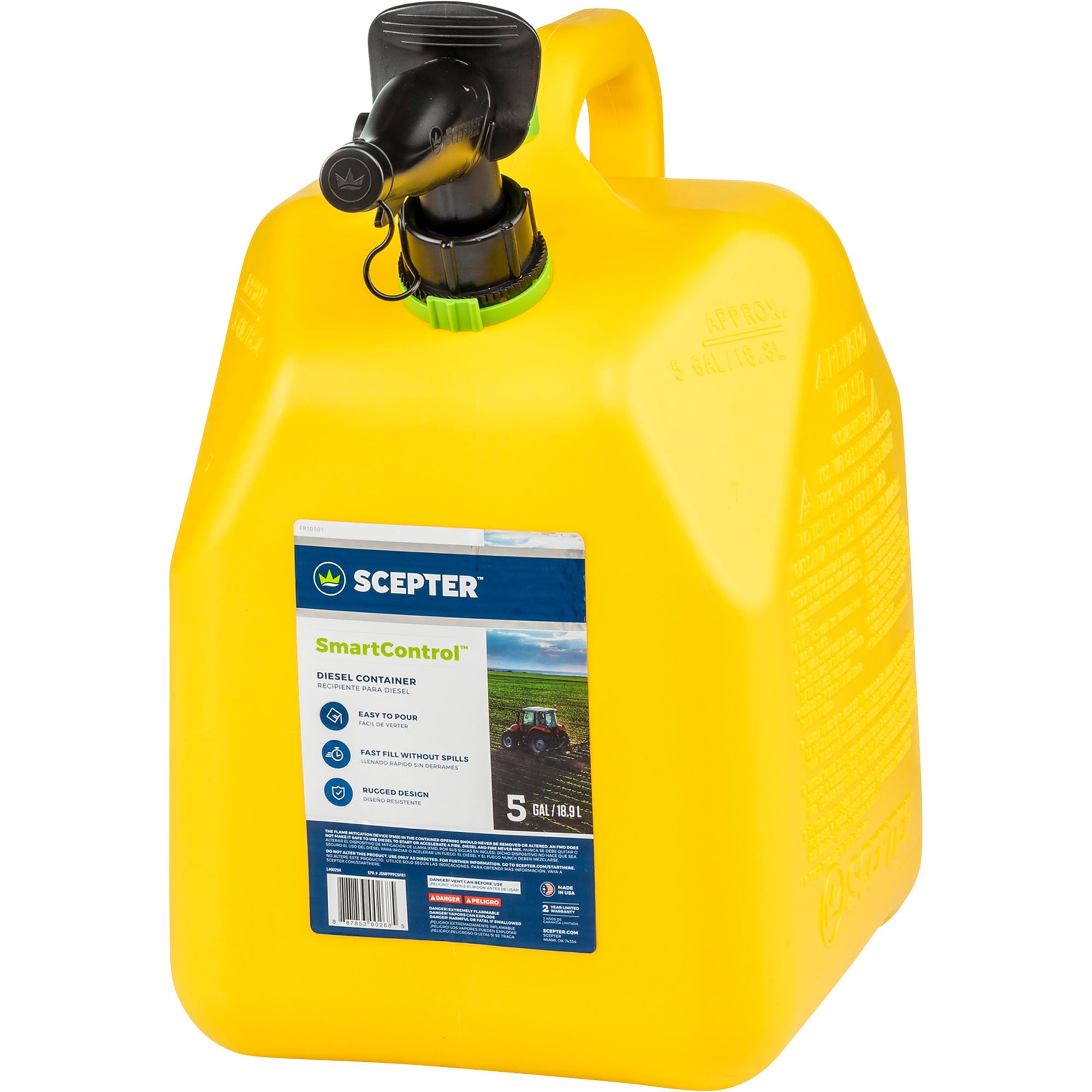 Diesel Fuel Can — 5-Gallon, Yellow, Model# FR1D501